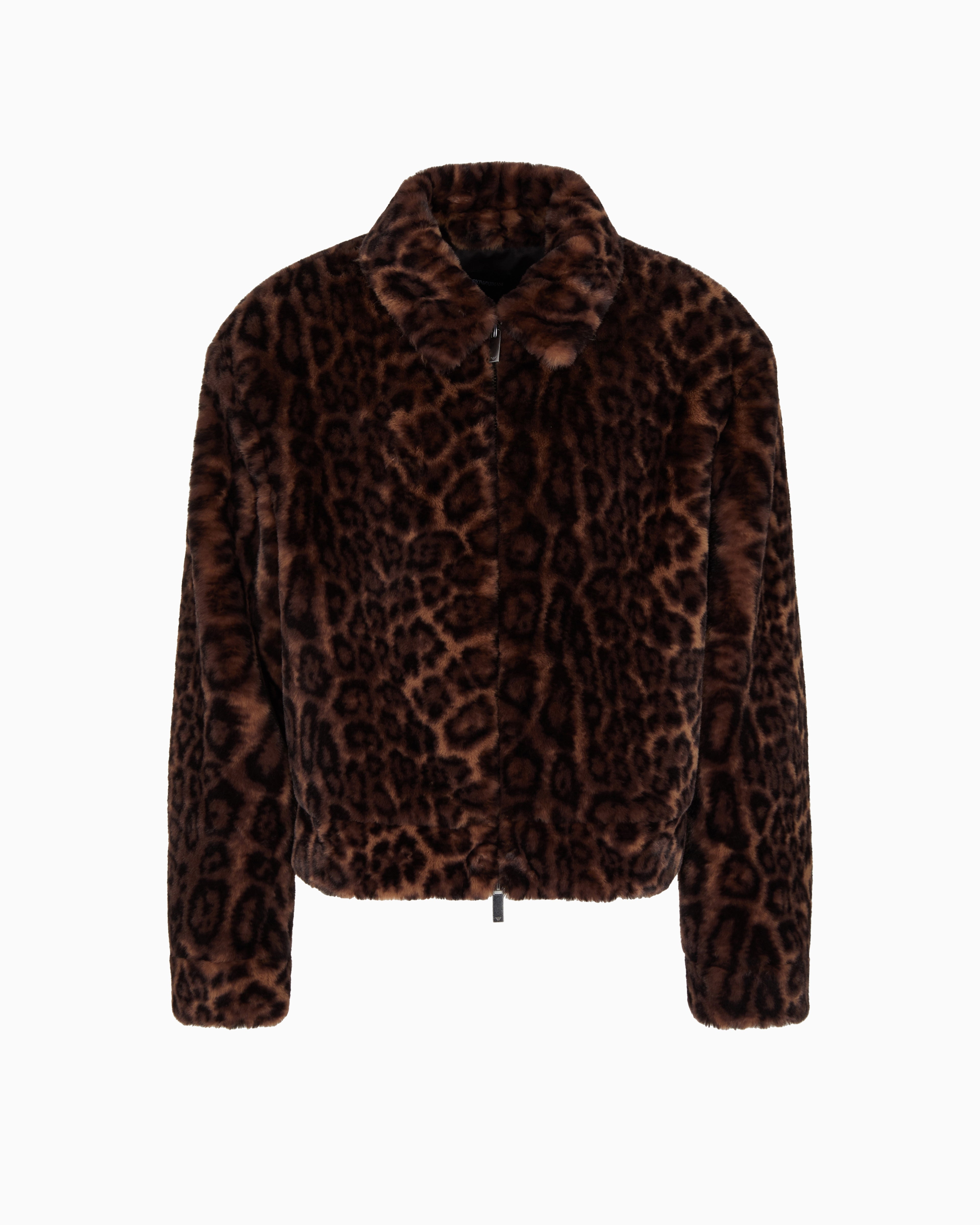 Emporio Armani Animal-print faux-fur blouson