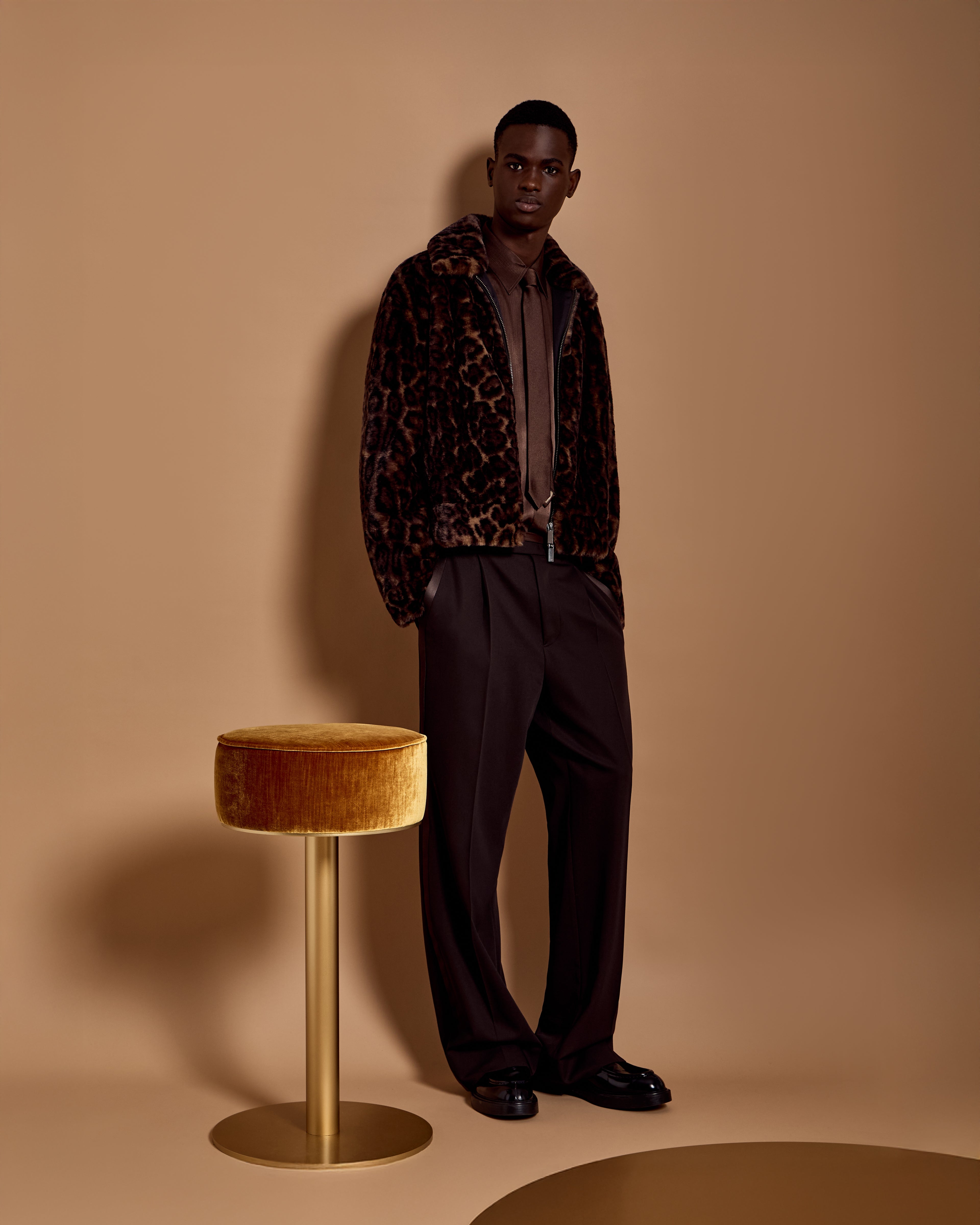 Emporio Armani Animal-print faux-fur blouson