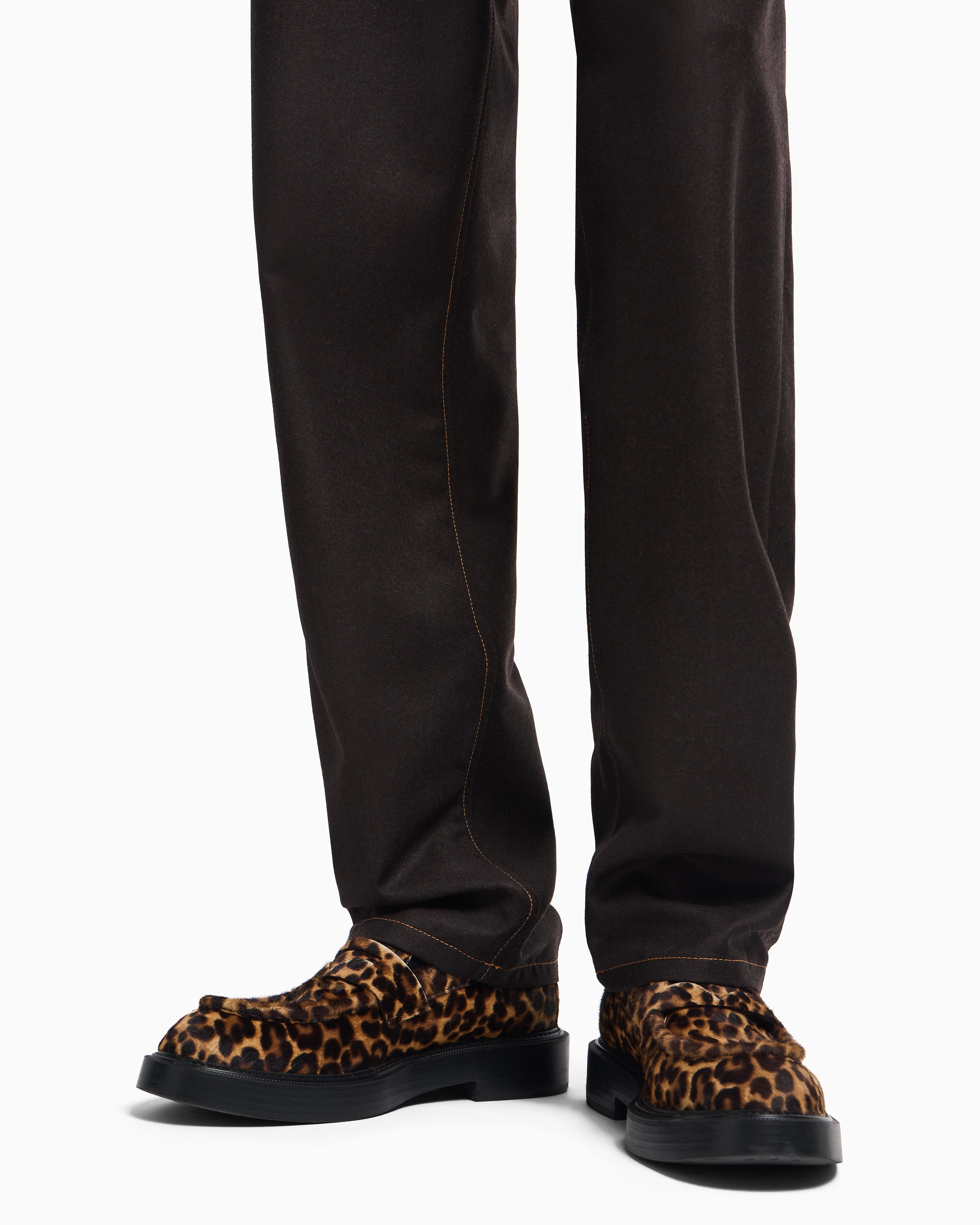 Emporio Armani Five-pocket trousers in denim-effect virgin-wool flannel