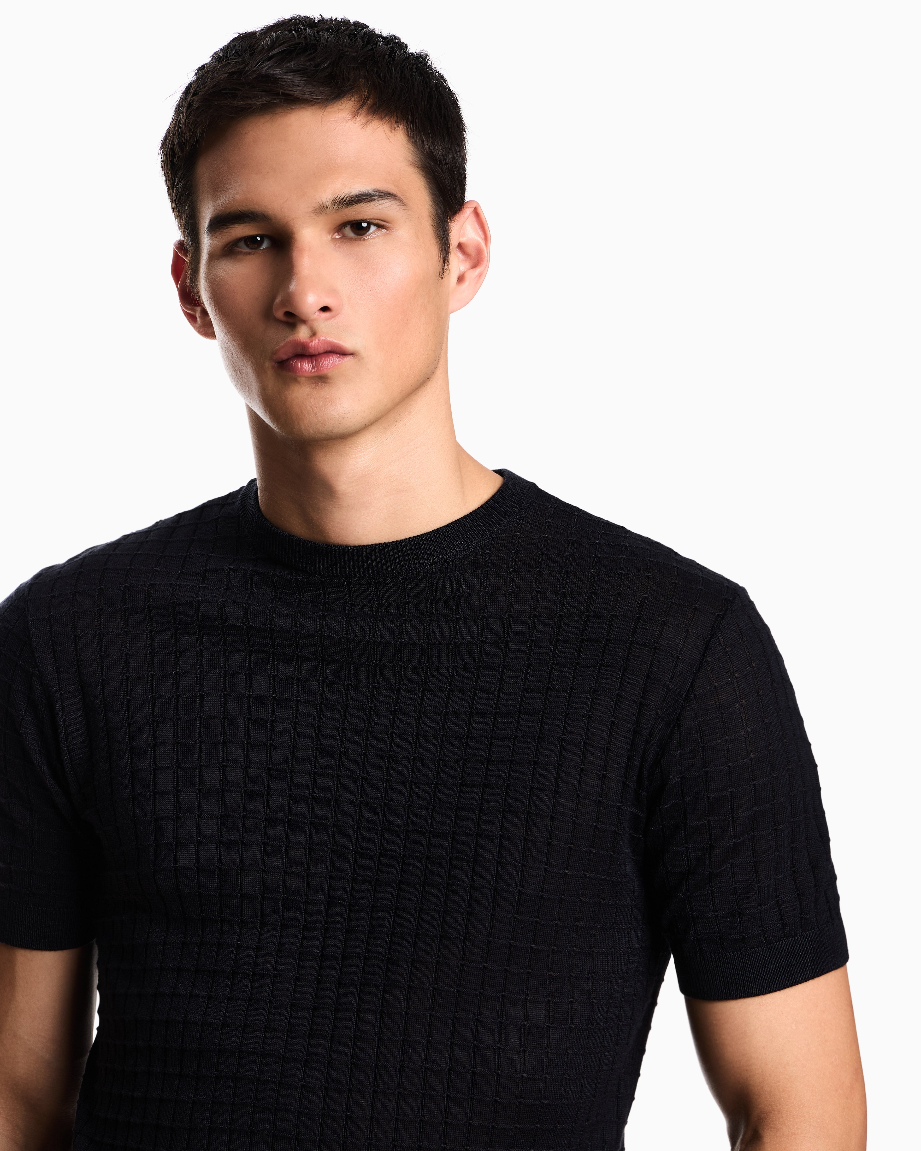 Emporio Armani ASV Lyocell-blend jumper in a plain and purl knit