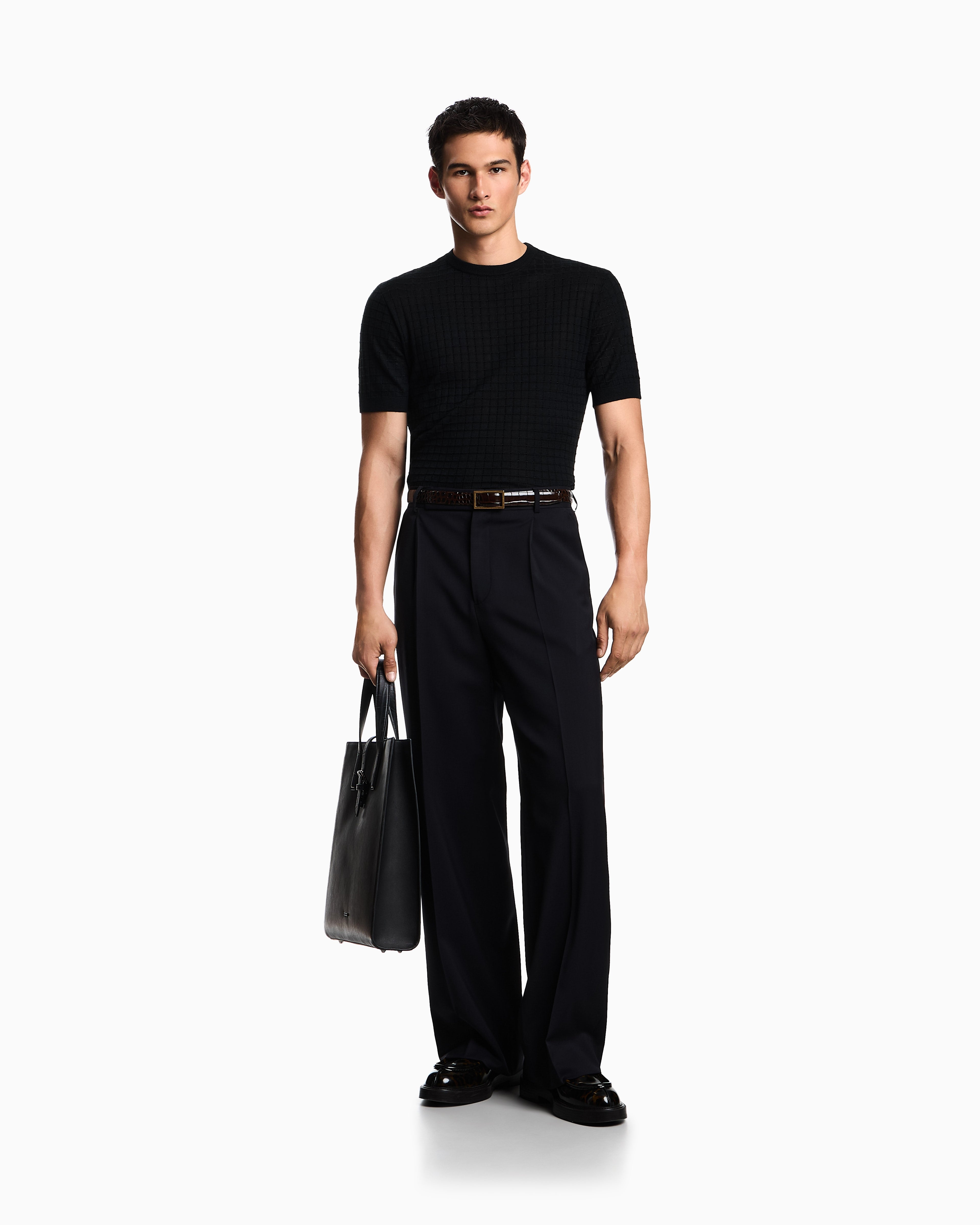 Emporio Armani ASV Lyocell-blend jumper in a plain and purl knit