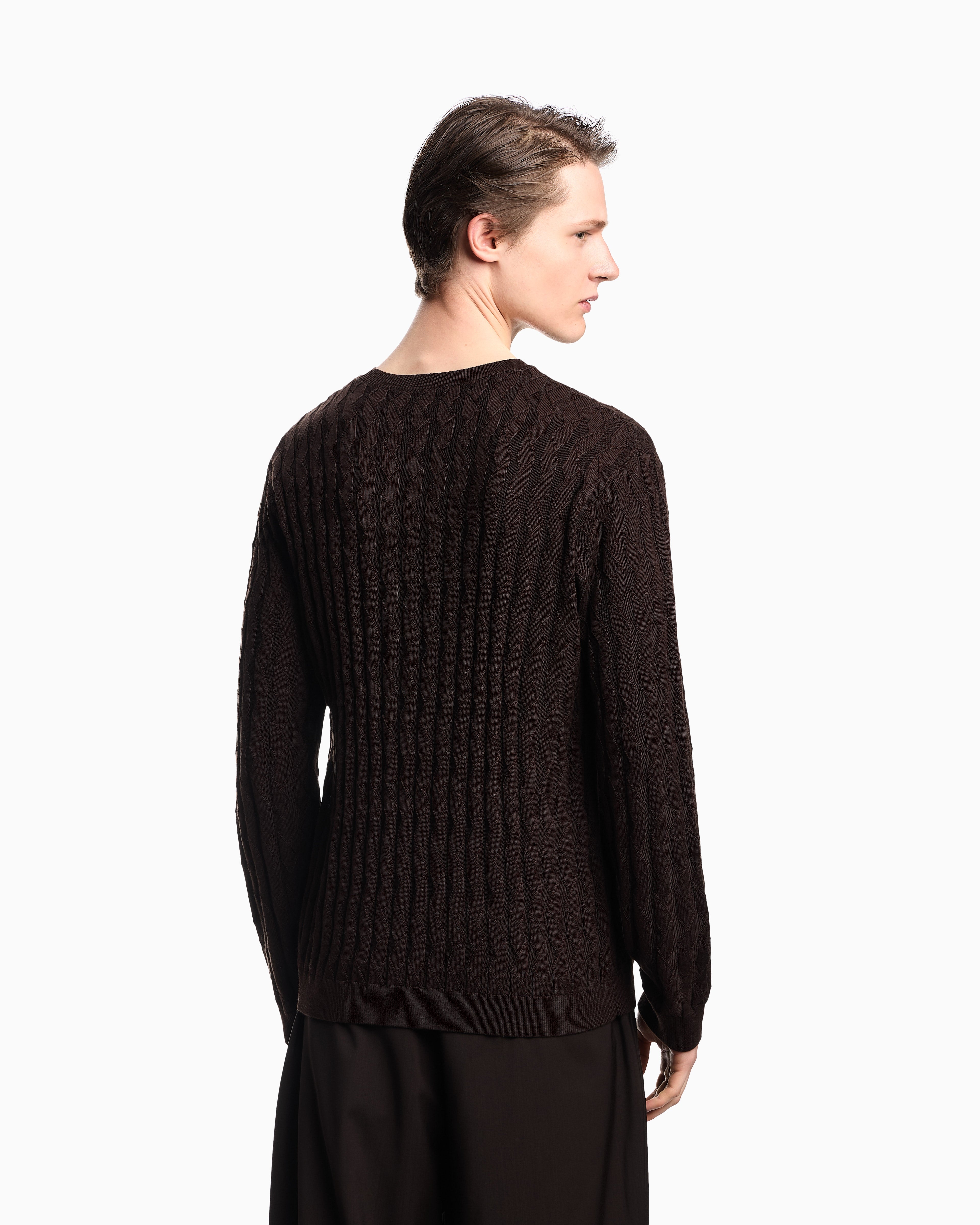 Emporio Armani ASV Lyocell-blend jumper in an embossed, patterned stitch