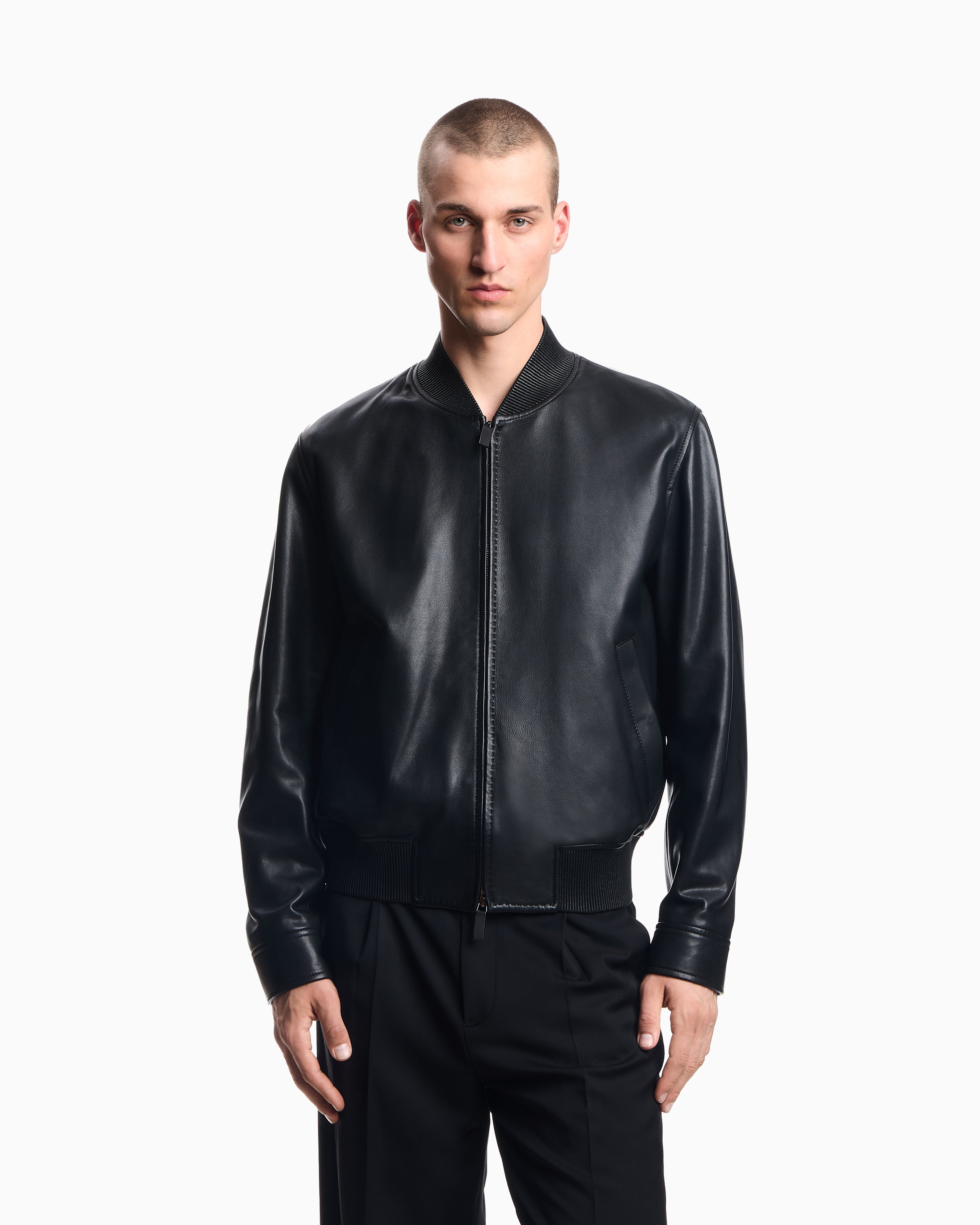 Emporio Armani Blouson in aniline nappa lambskin