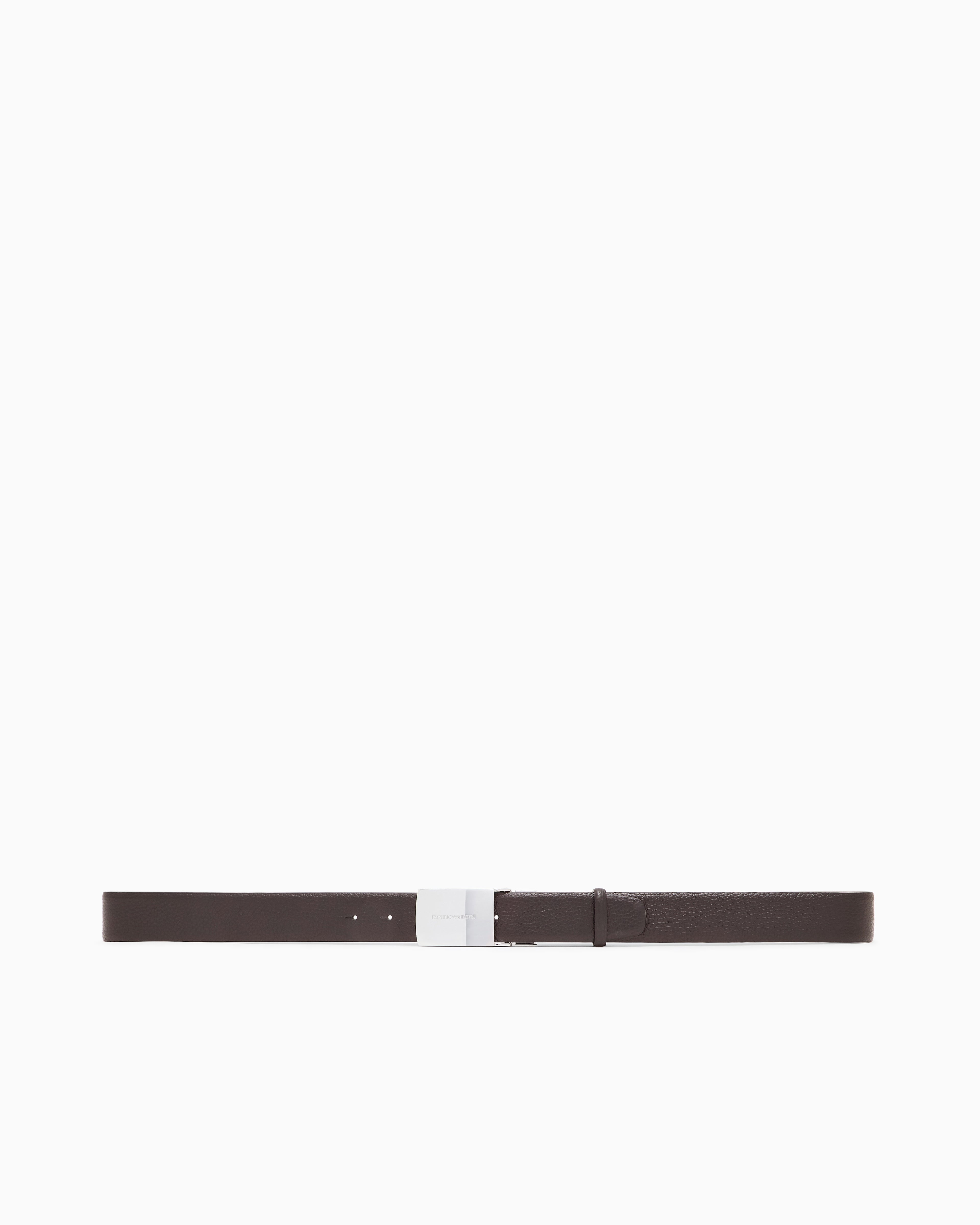 Emporio Armani Pebbled leather belt with plate