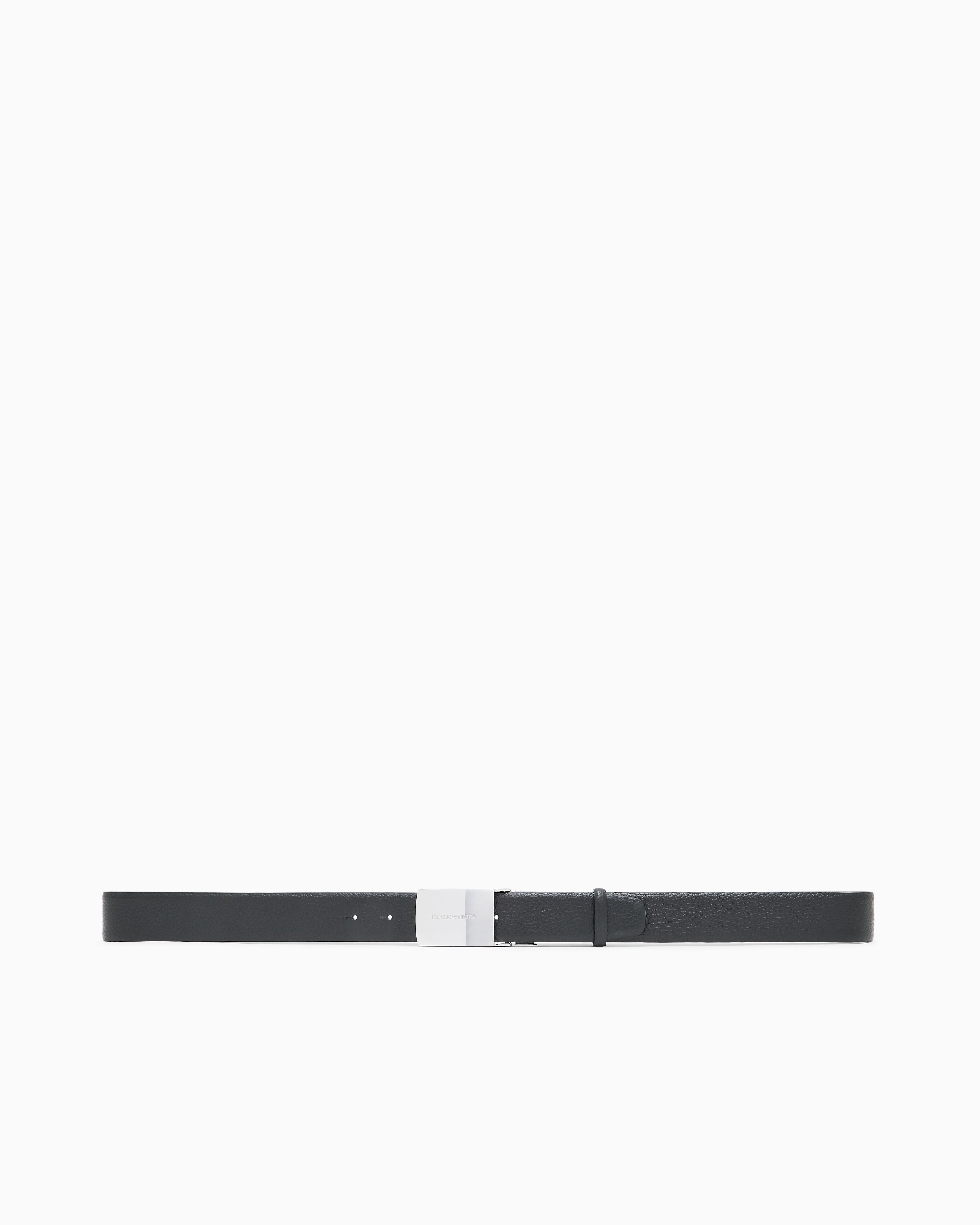 Emporio Armani Pebbled leather belt with plate