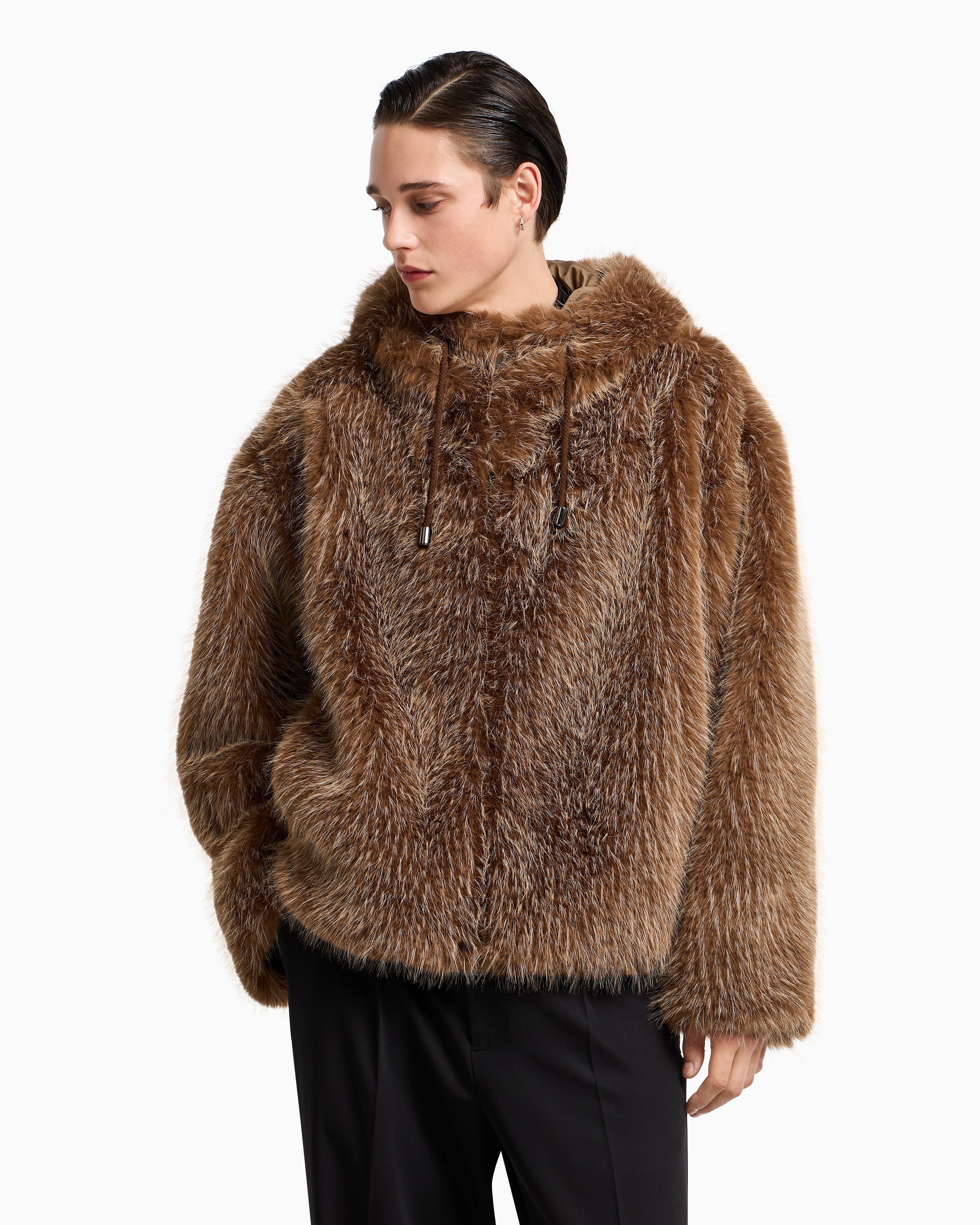 Emporio Armani Faux fur hooded blouson