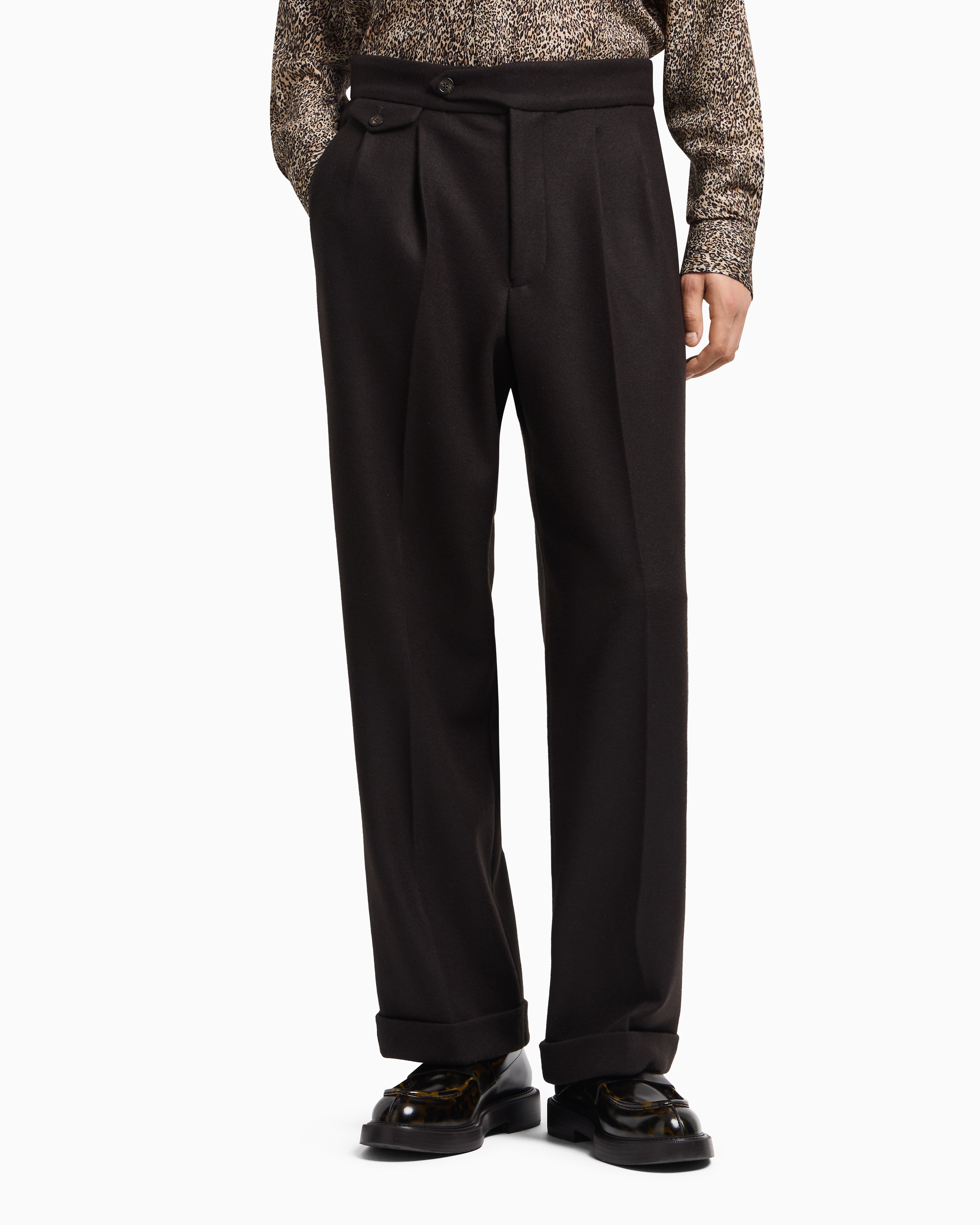 Emporio Armani Boiled-wool jersey trousers