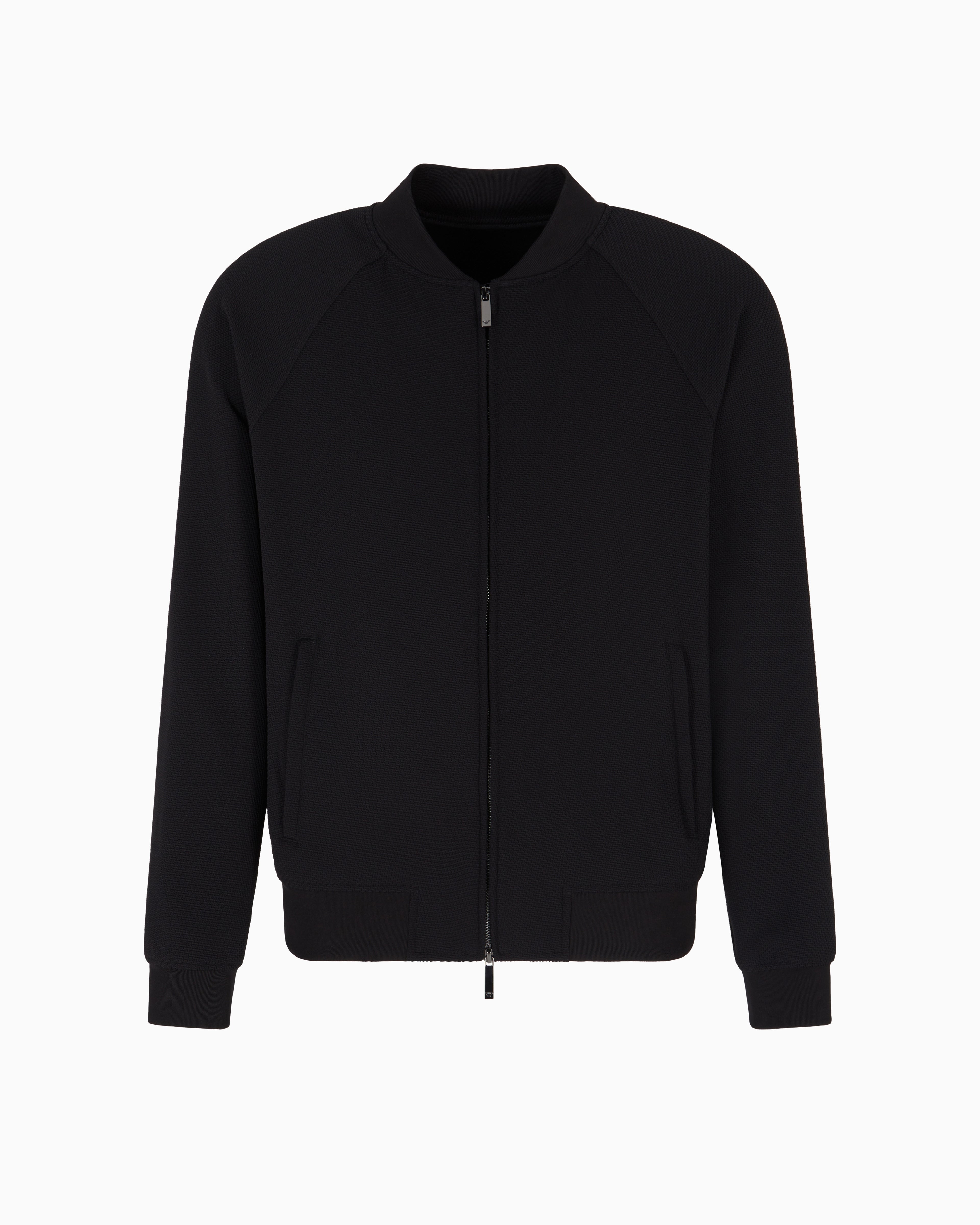 Emporio Armani Double diagonal weave stretch nylon jersey blouson
