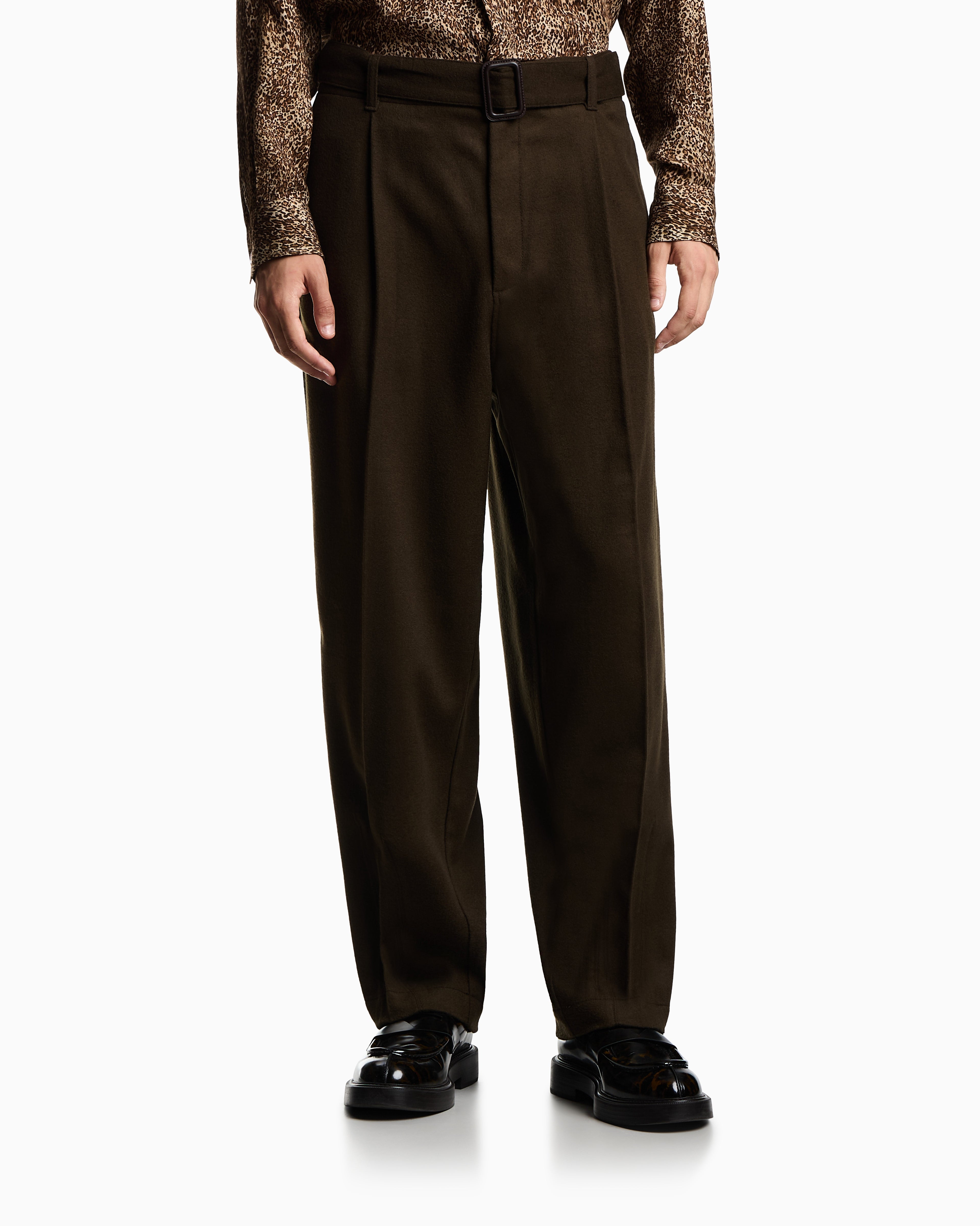 Emporio Armani Virgin wool trousers with belt