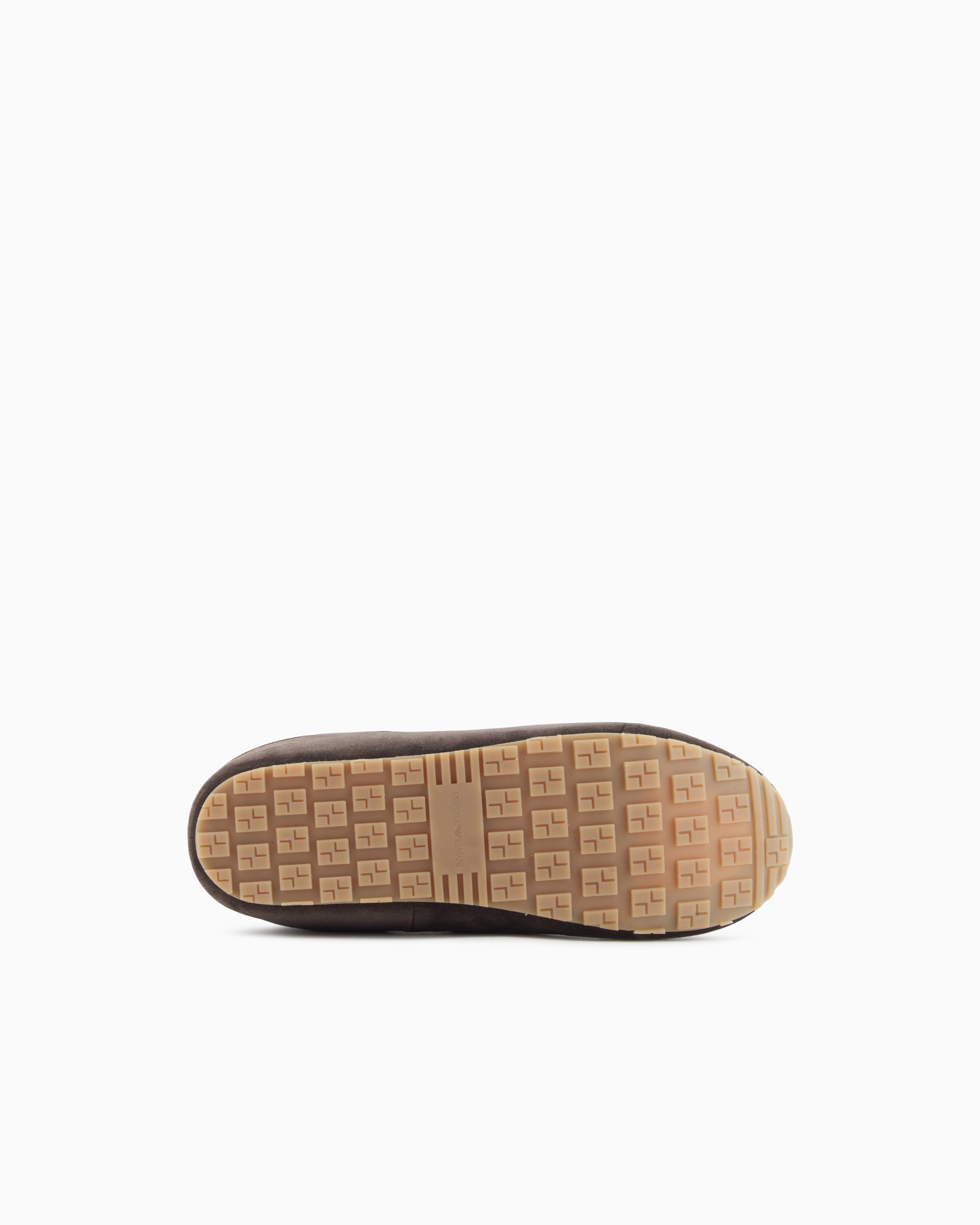 Emporio Armani Suede Sneakers With Micro-Perforated Details Brown