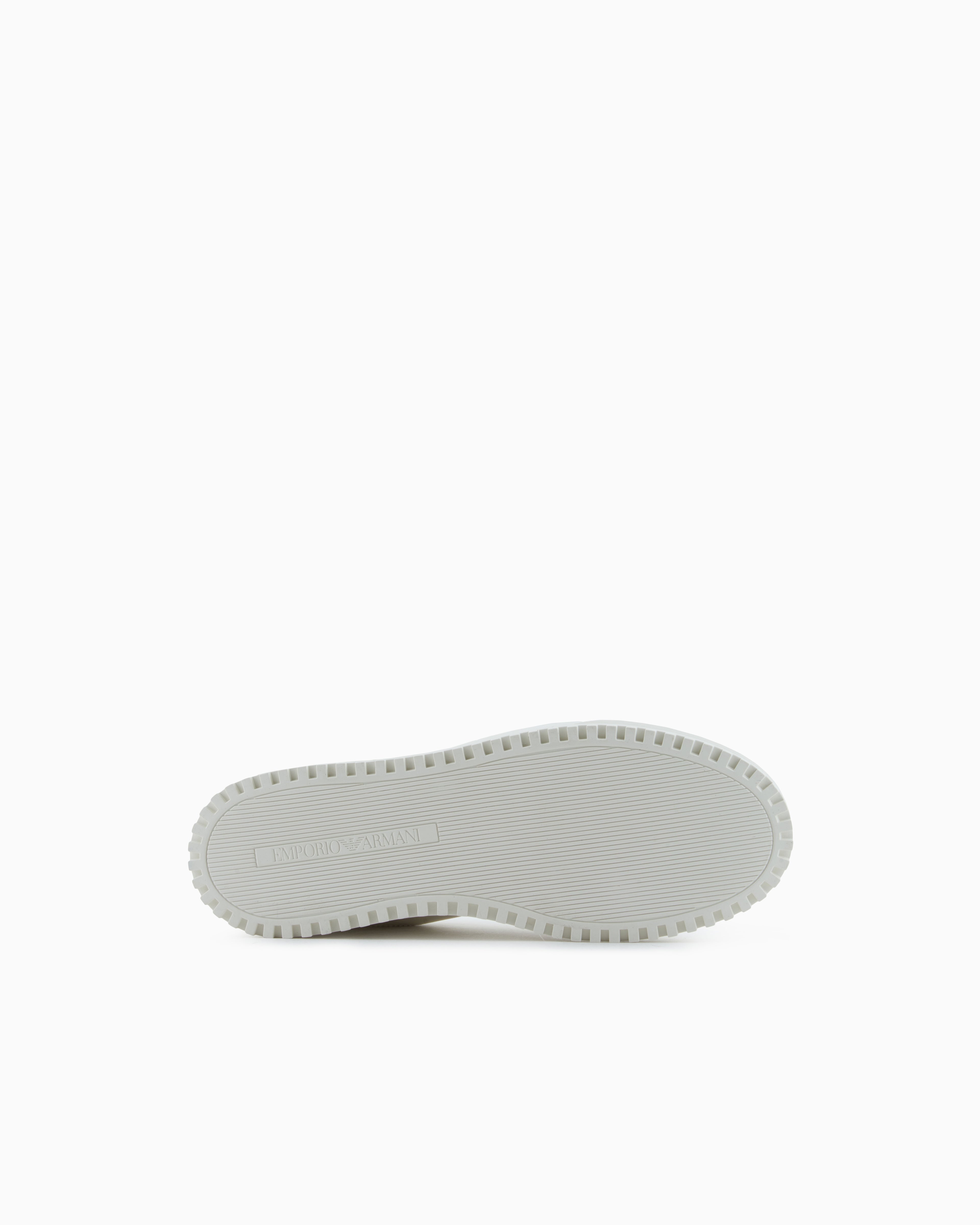 Emporio Armani Leather Sneakers With Oversized Ea Patch White