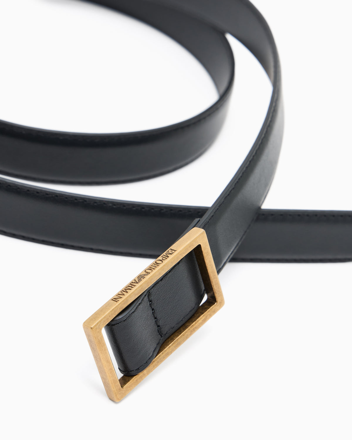 Emporio Armani Leather belt with plate