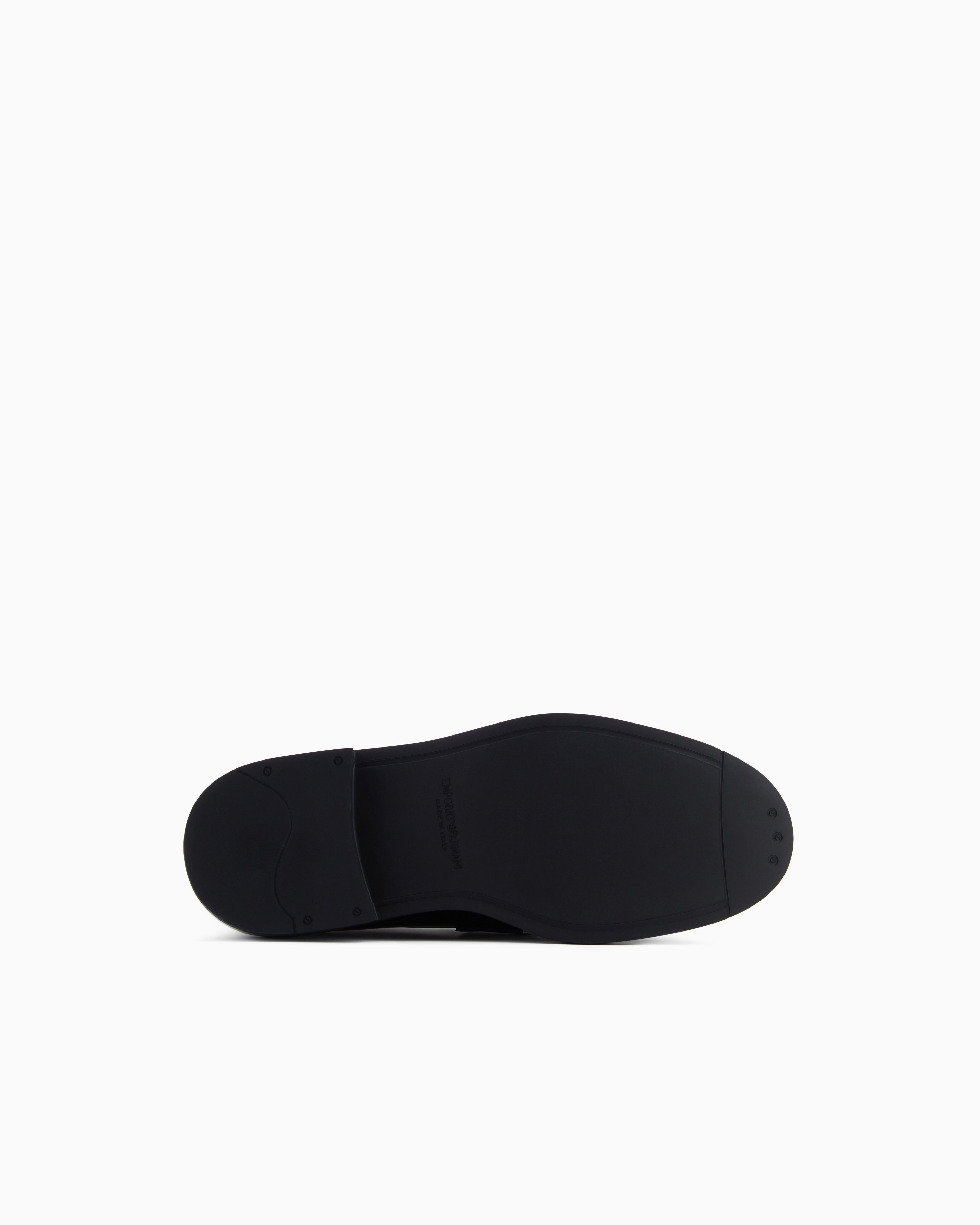Emporio Armani Brushed Leather Loafers Black