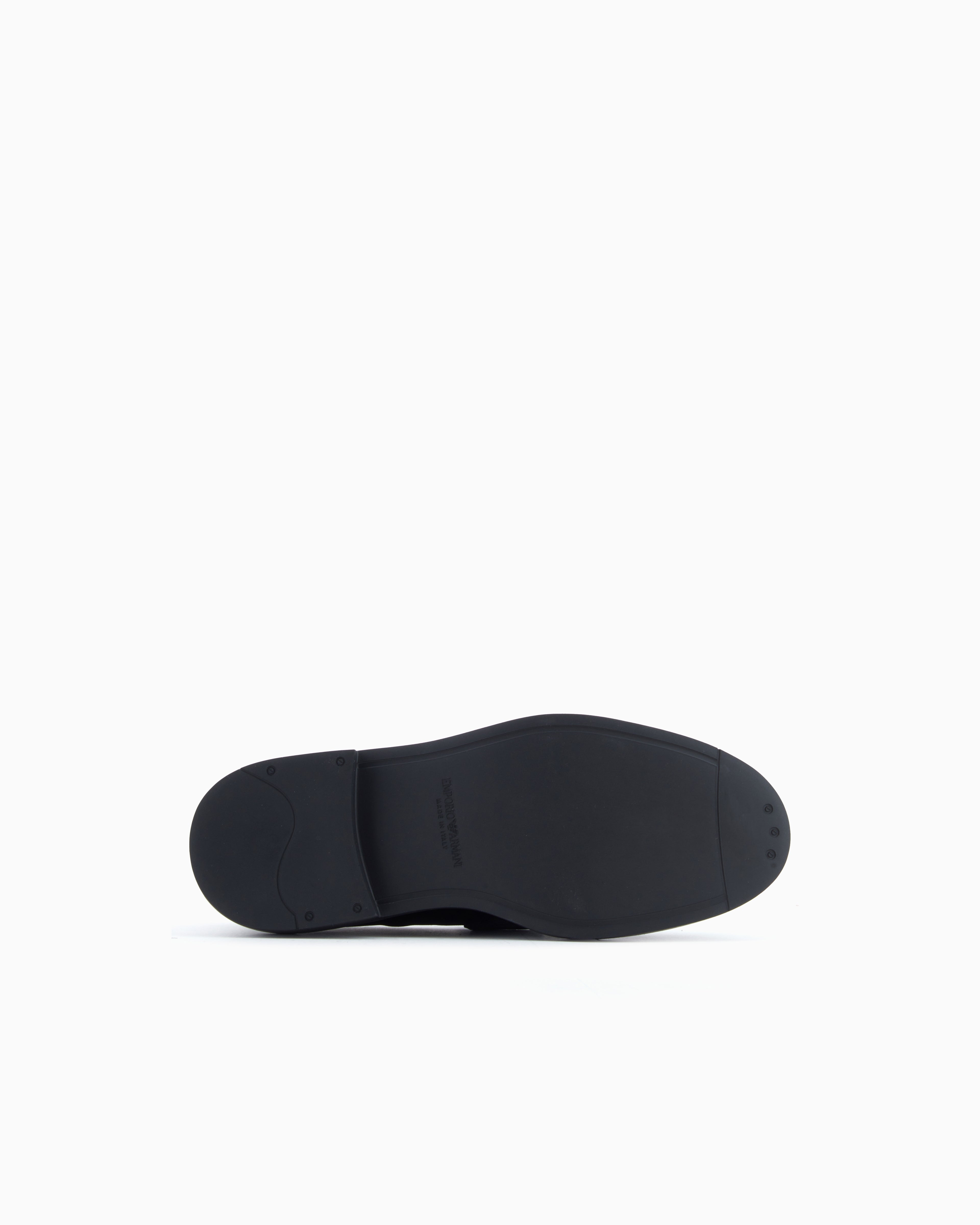 Emporio Armani Animal-Print Velvet Loafers Black
