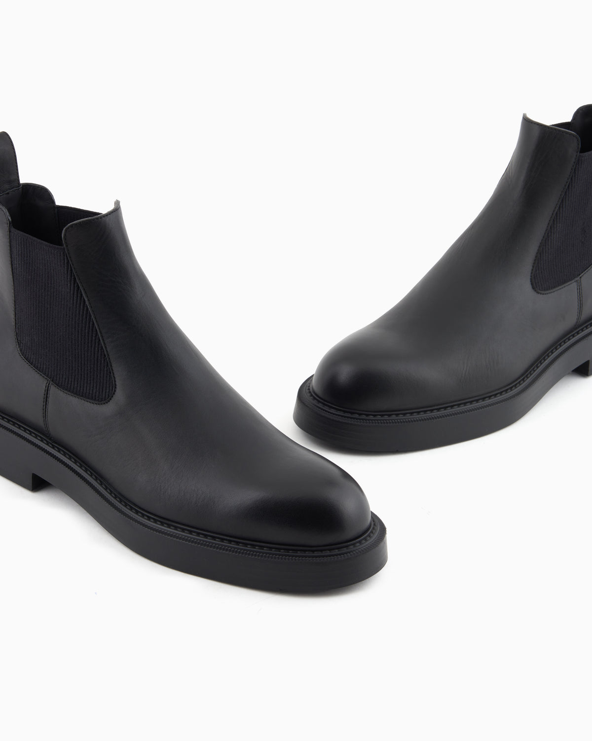 Emporio Armani Dappled Leather Beatle Boots Black