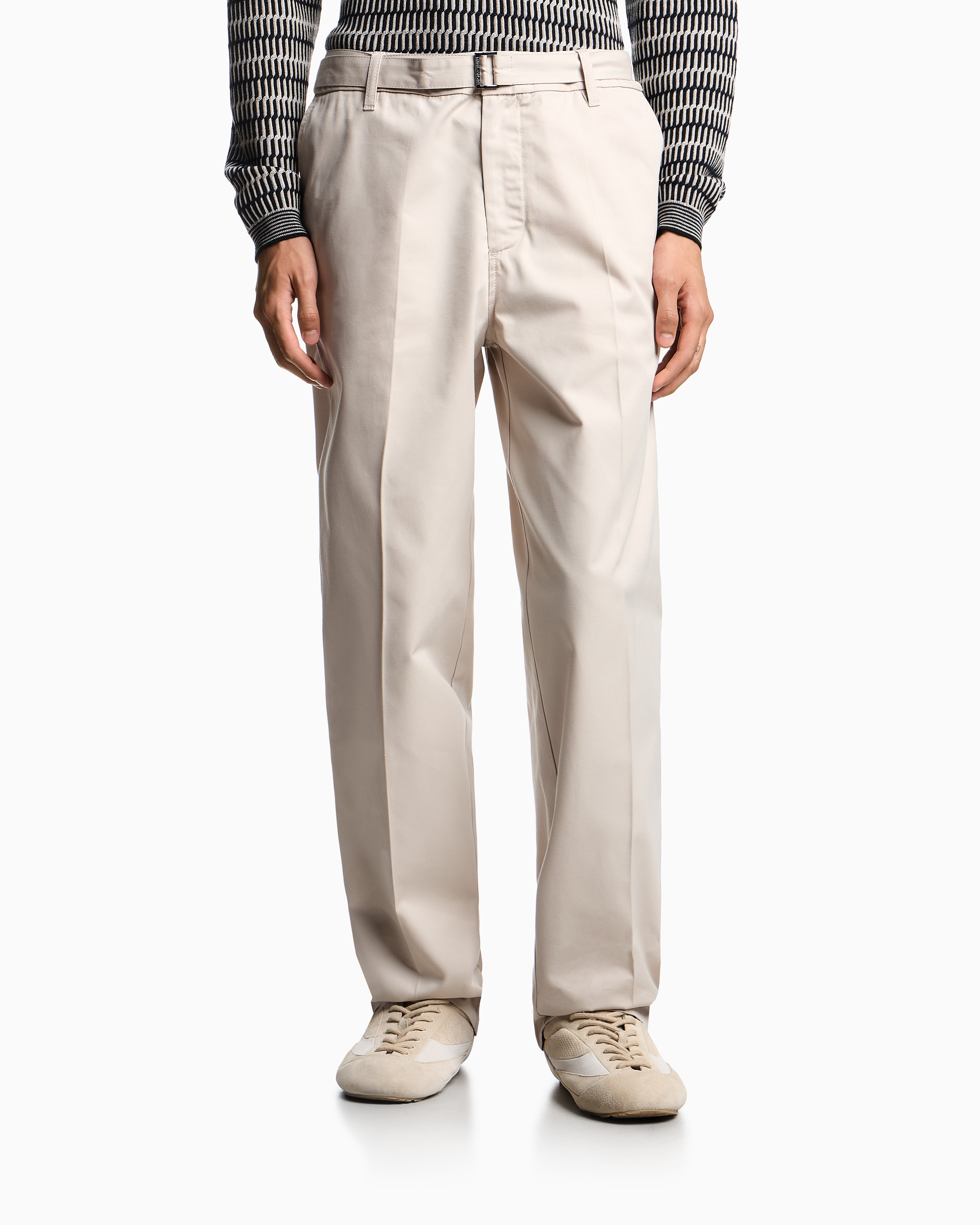 Emporio Armani Cotton trousers with matching belt