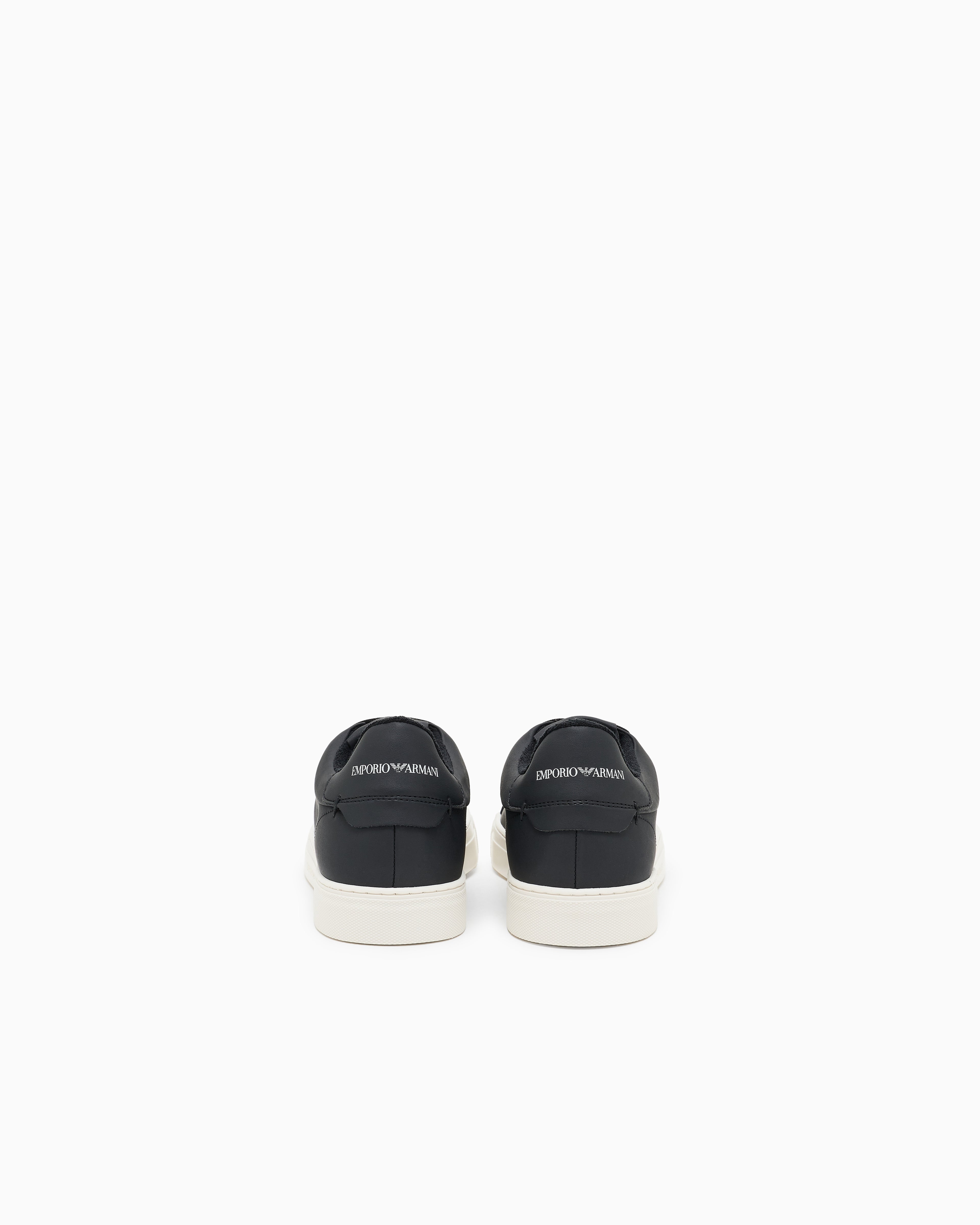 Emporio Armani Supple Leather Sneakers Black