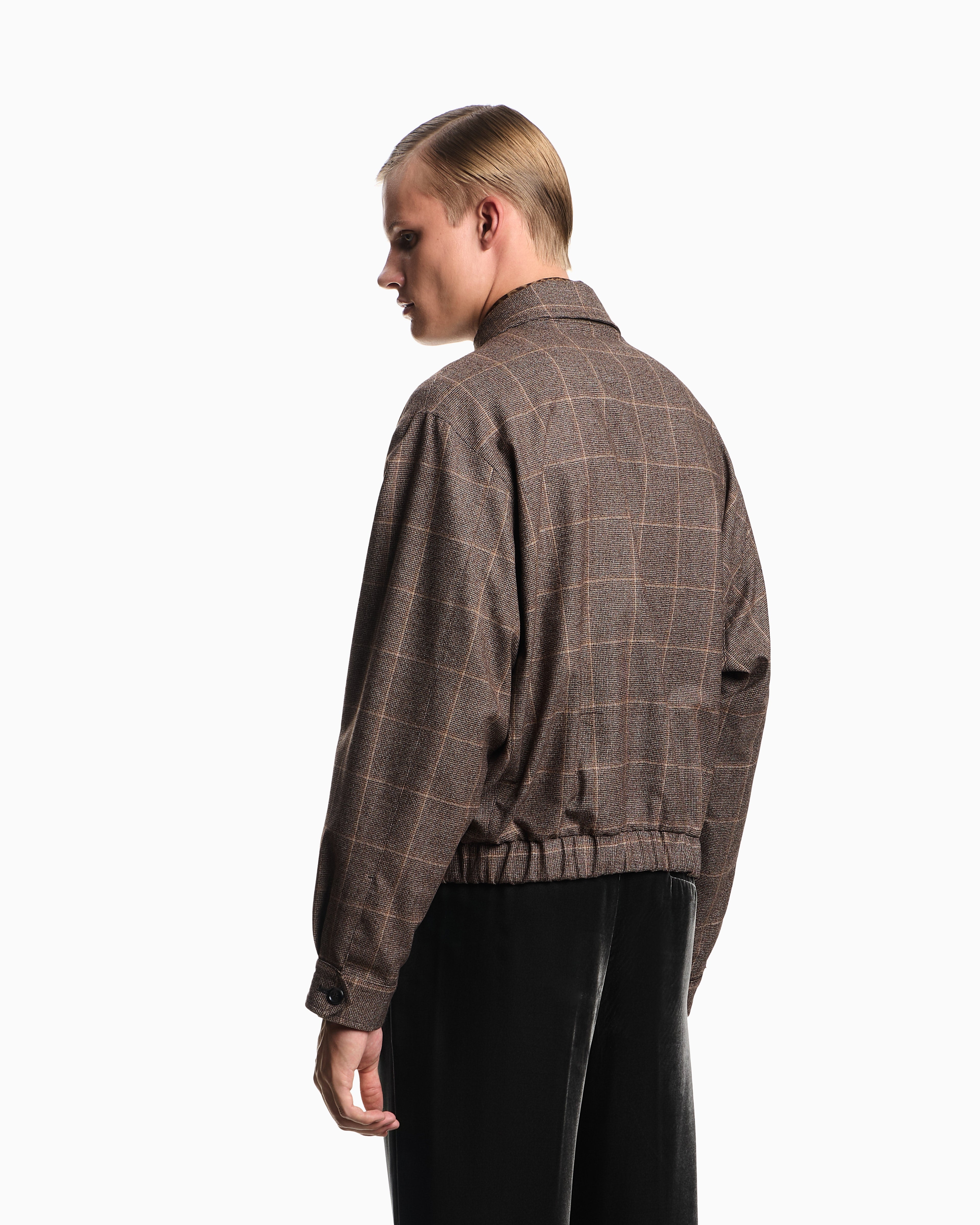 Emporio Armani Flannel blouson with a check motif