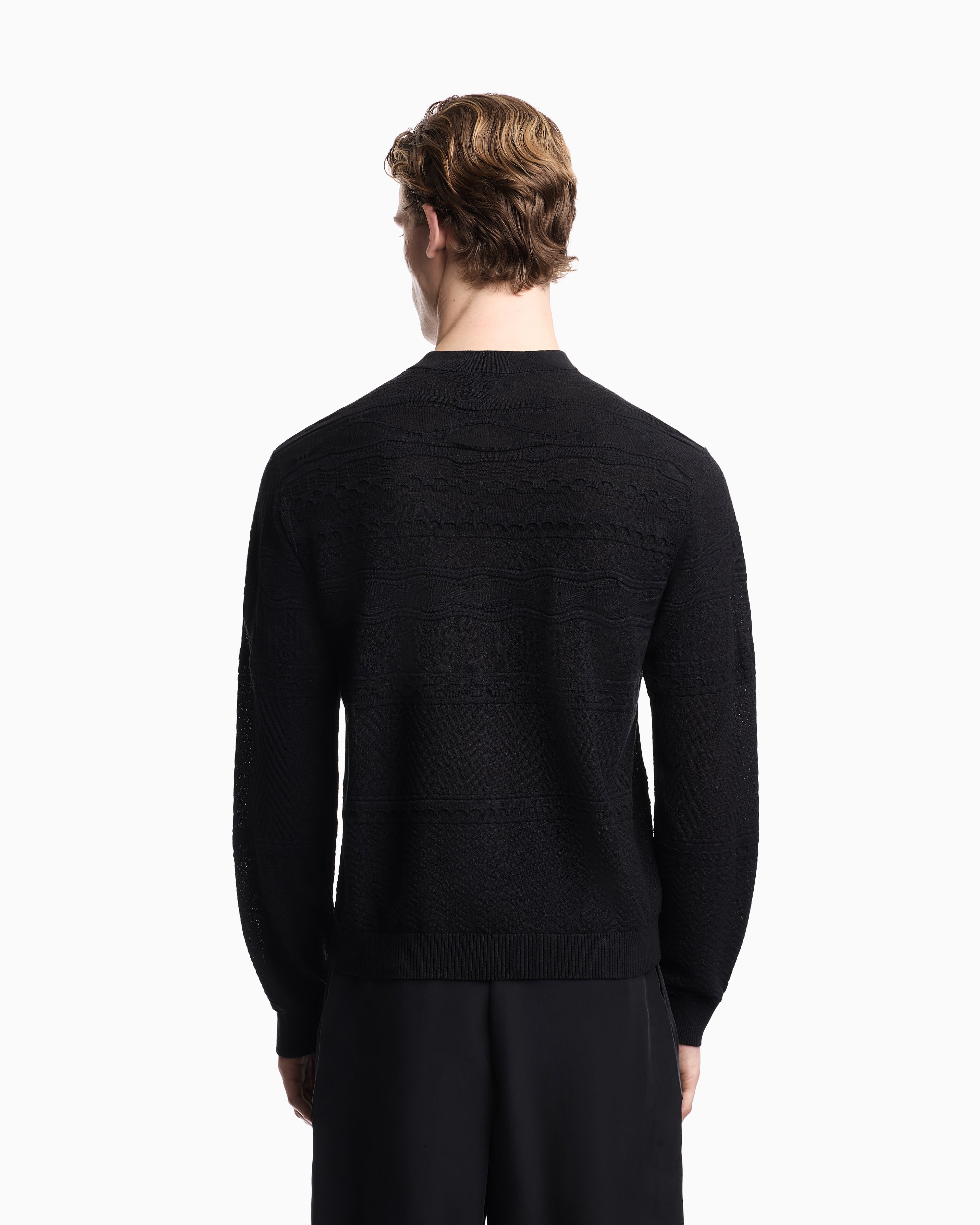 Emporio Armani Lyocell-blend, Henley neckline jumper