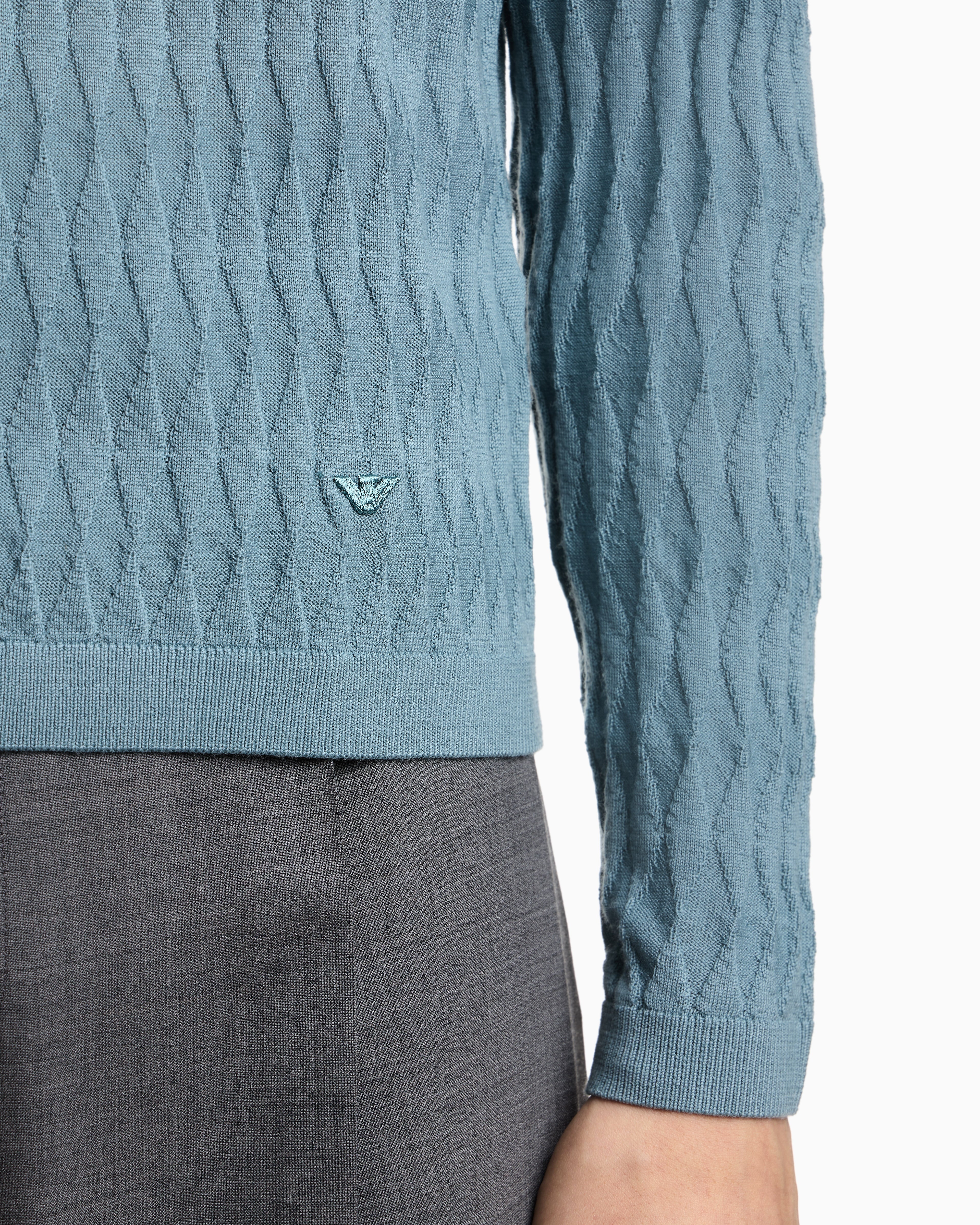 Emporio Armani Textured virgin wool jumper