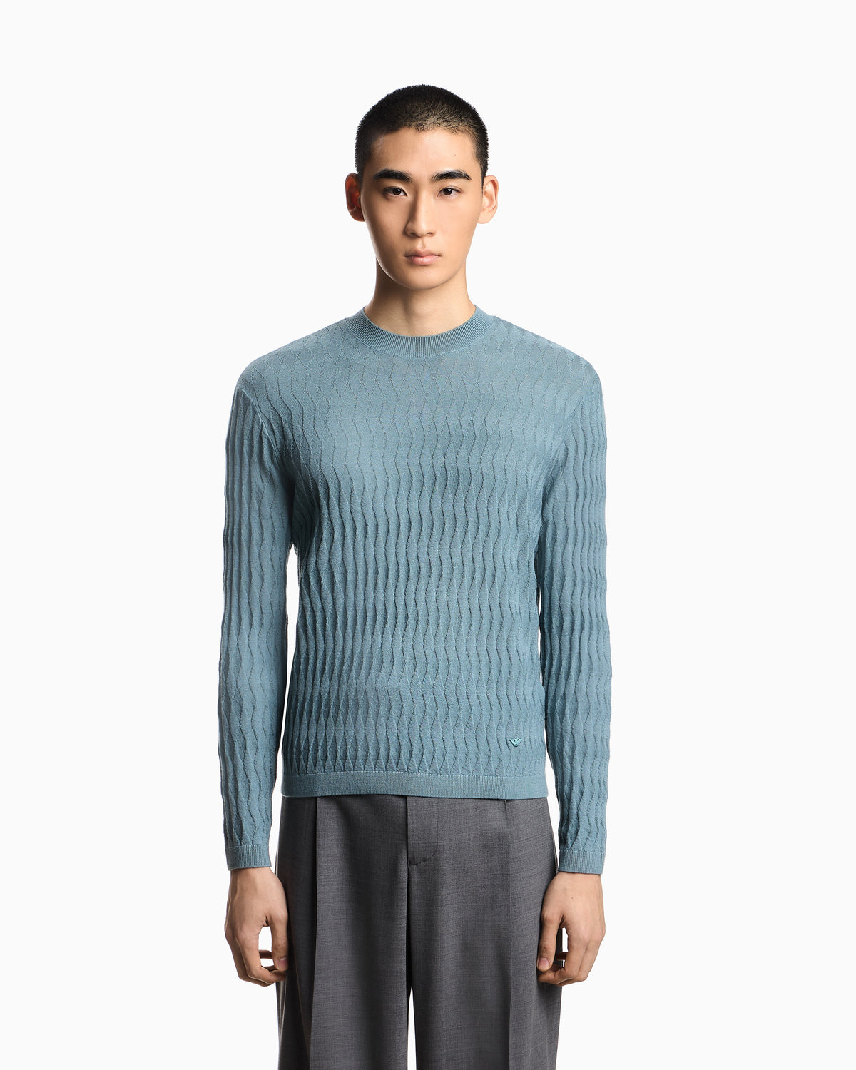 Emporio Armani Textured virgin wool jumper
