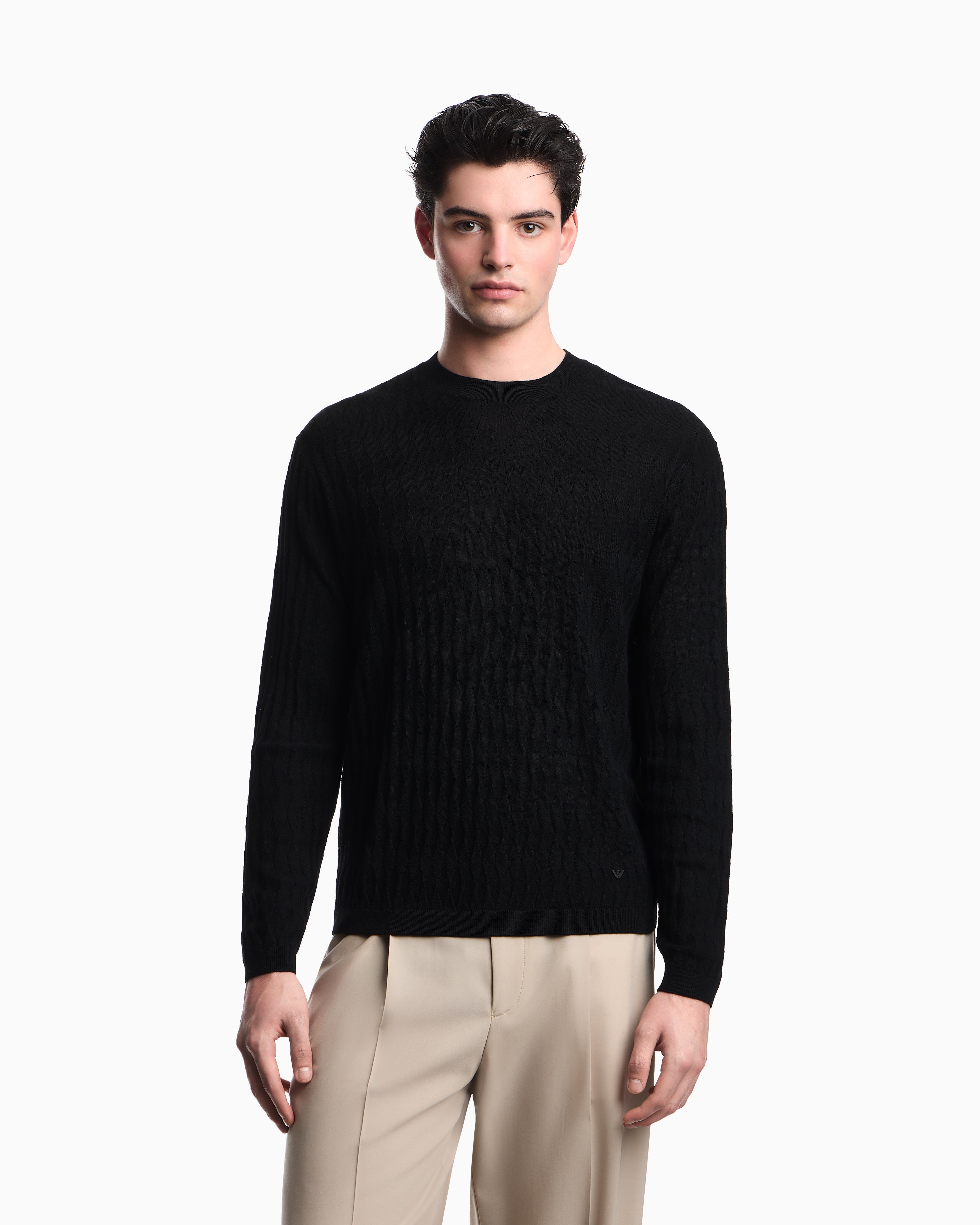 Emporio Armani Textured virgin wool jumper