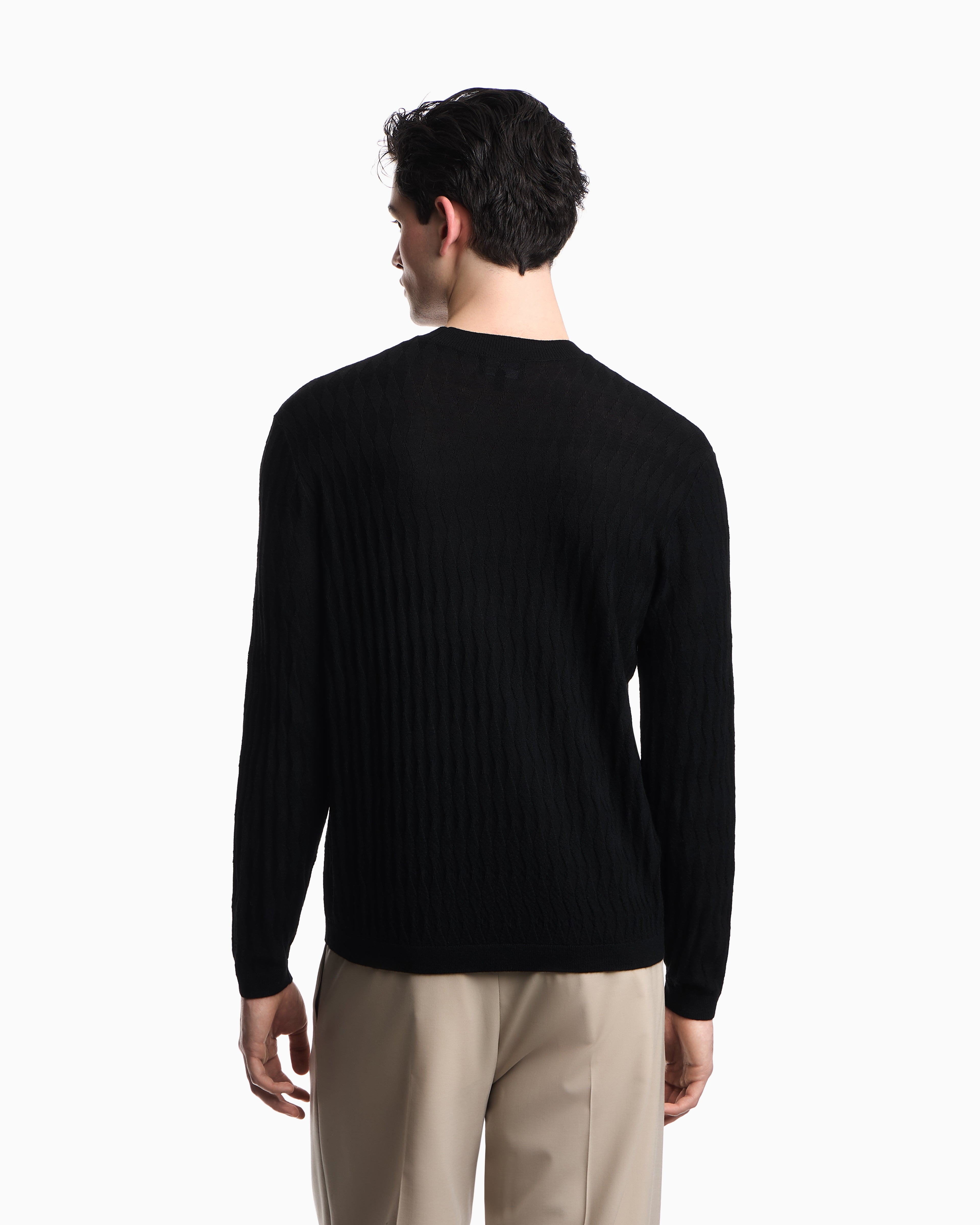 Emporio Armani Textured virgin wool jumper