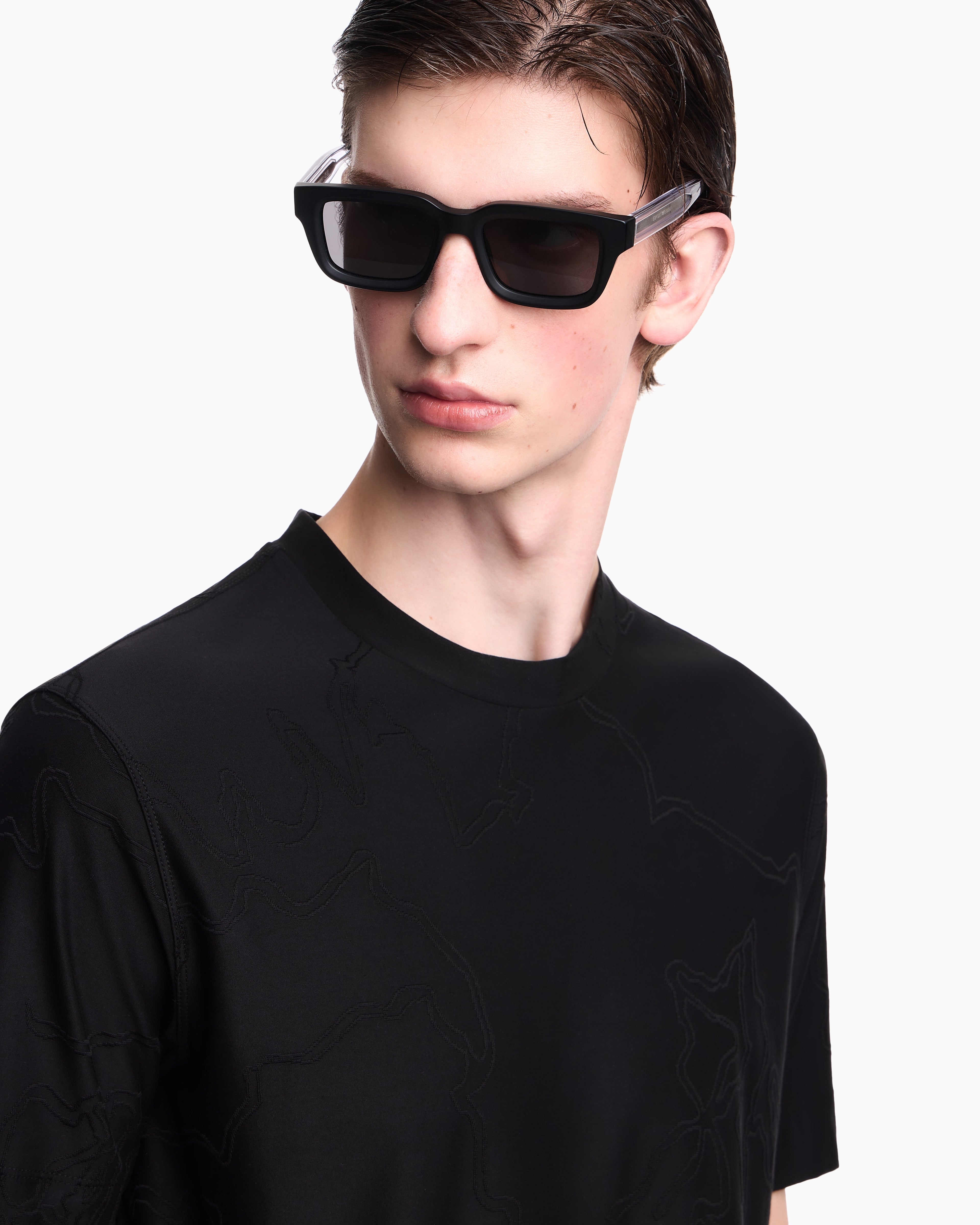 Emporio Armani Jersey jacquard T-shirt with all-over motif