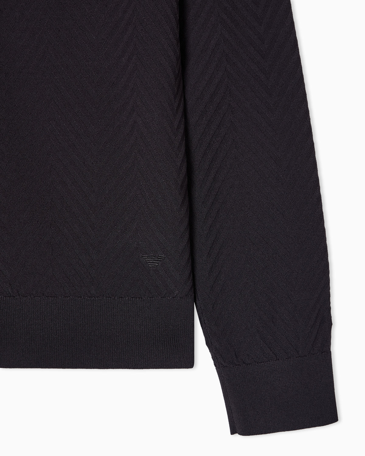 Emporio Armani Icon viscose blend chevron full-zip cardigan