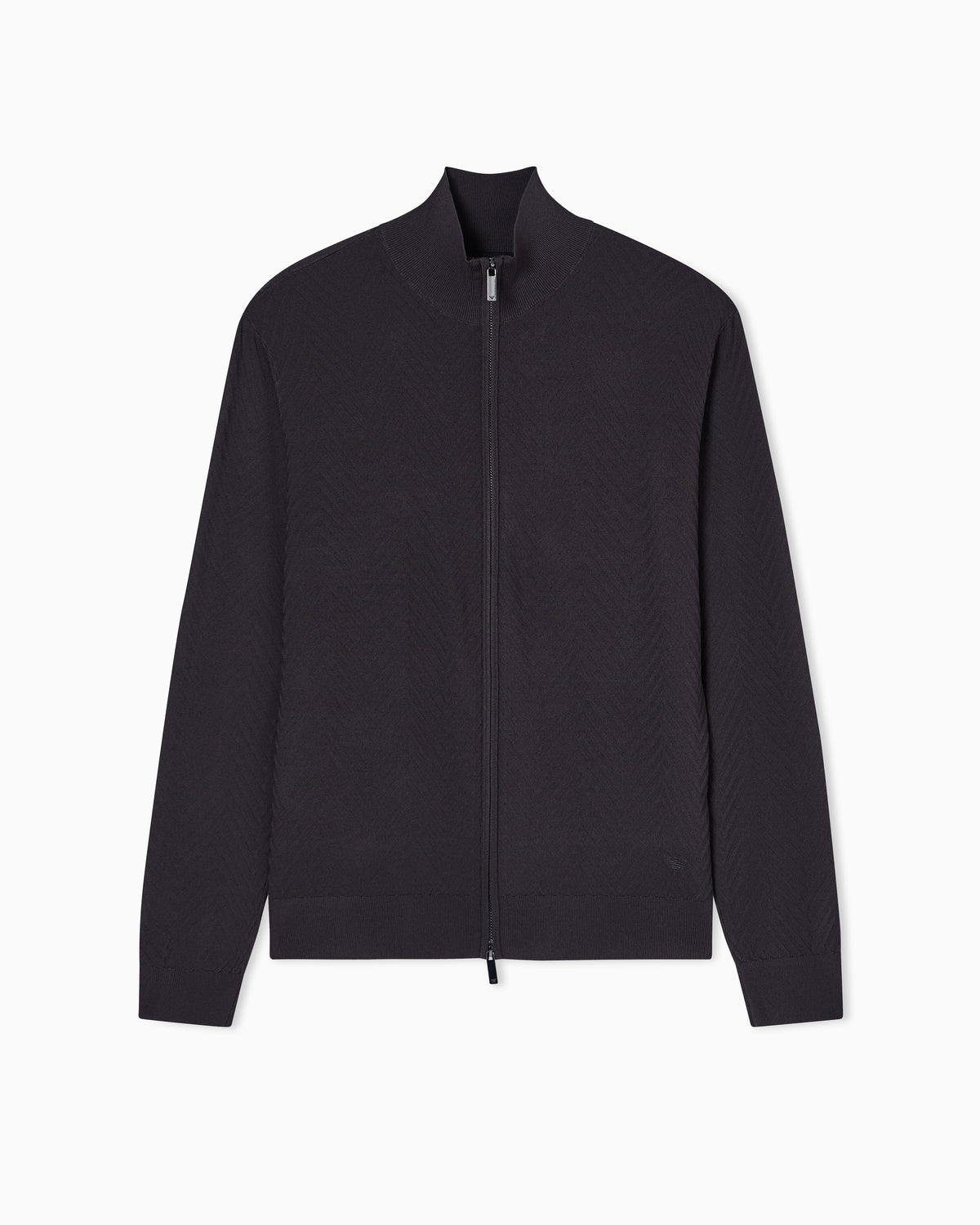Emporio Armani Icon viscose blend chevron full-zip cardigan