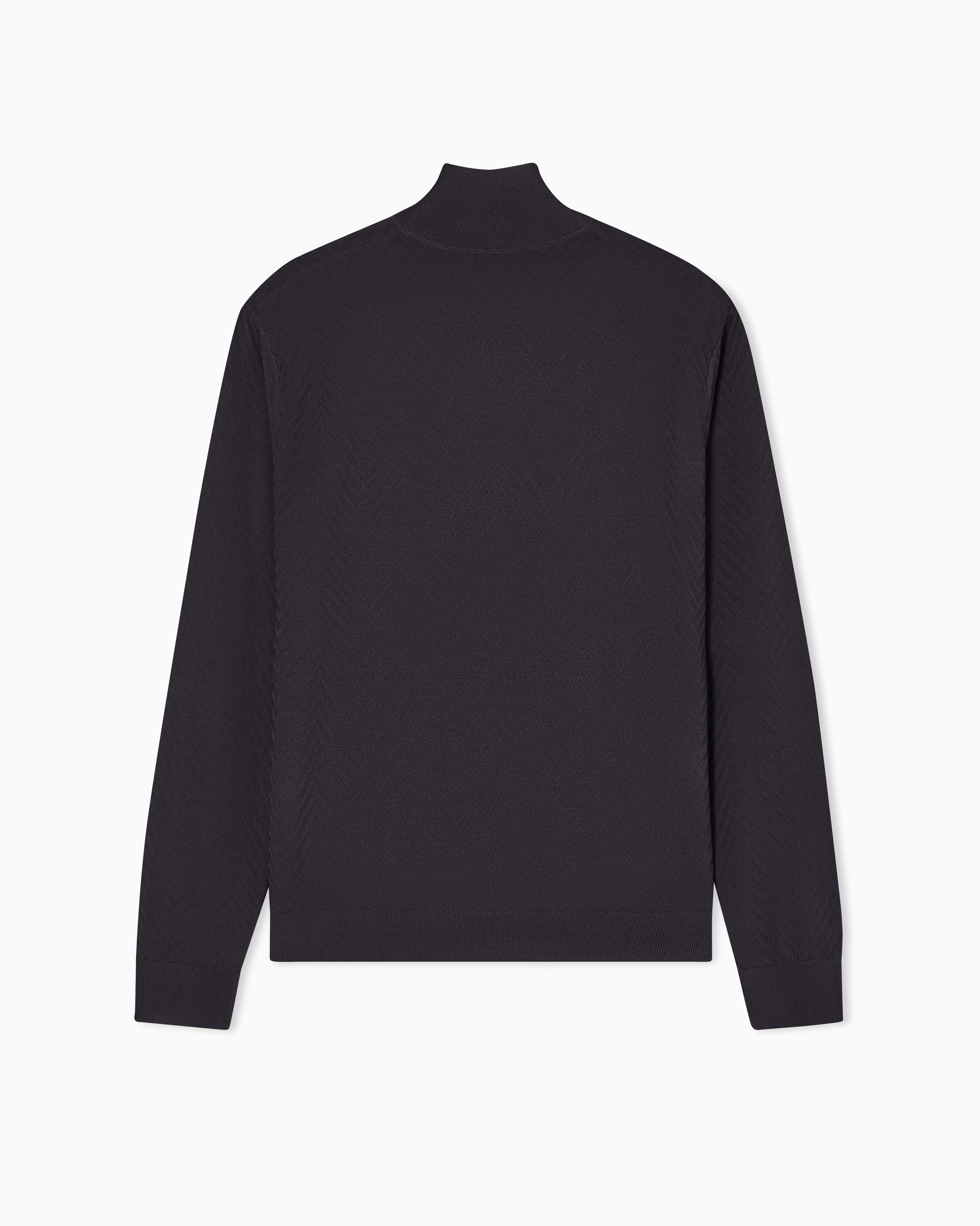 Emporio Armani Icon viscose blend chevron full-zip cardigan