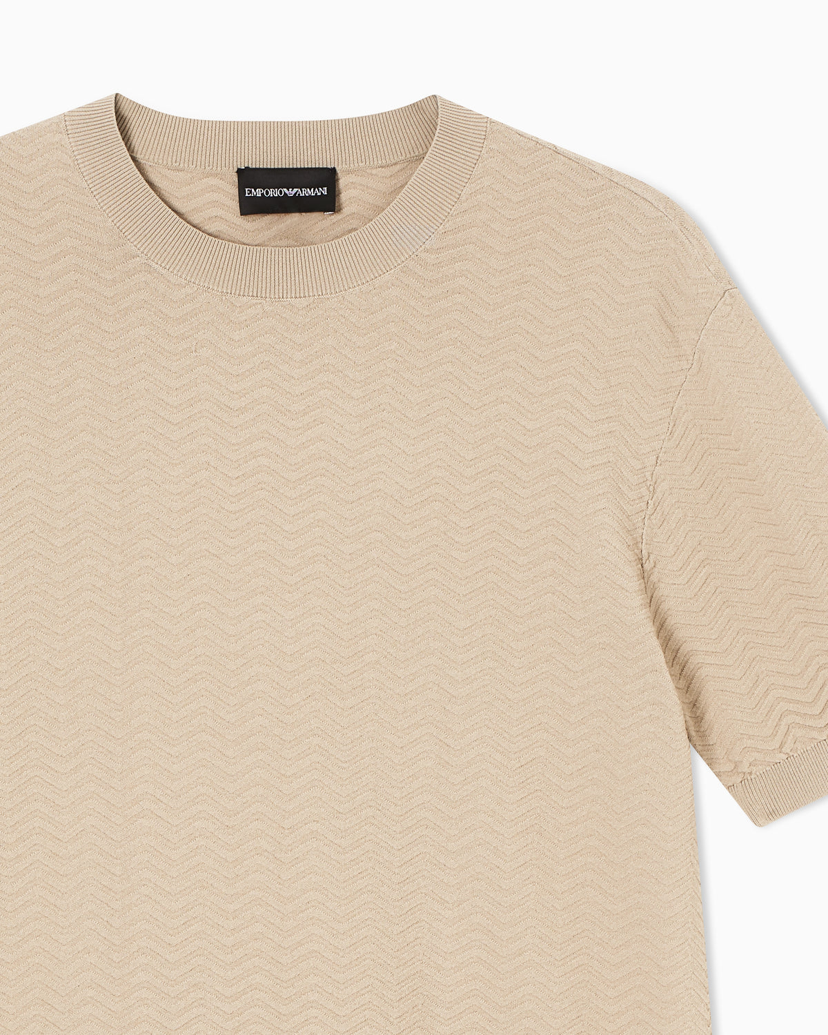 Emporio Armani Icon viscose-blend chevron-stitch jumper