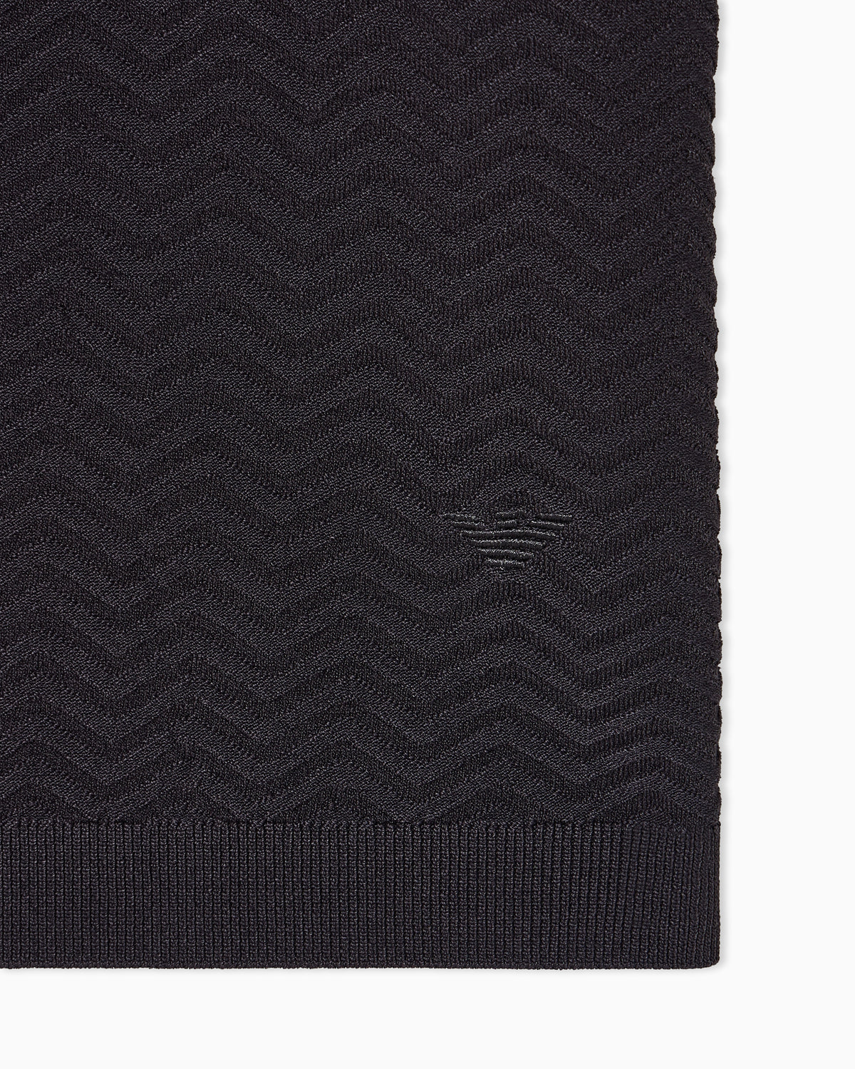 Emporio Armani Icon viscose-blend chevron-stitch jumper