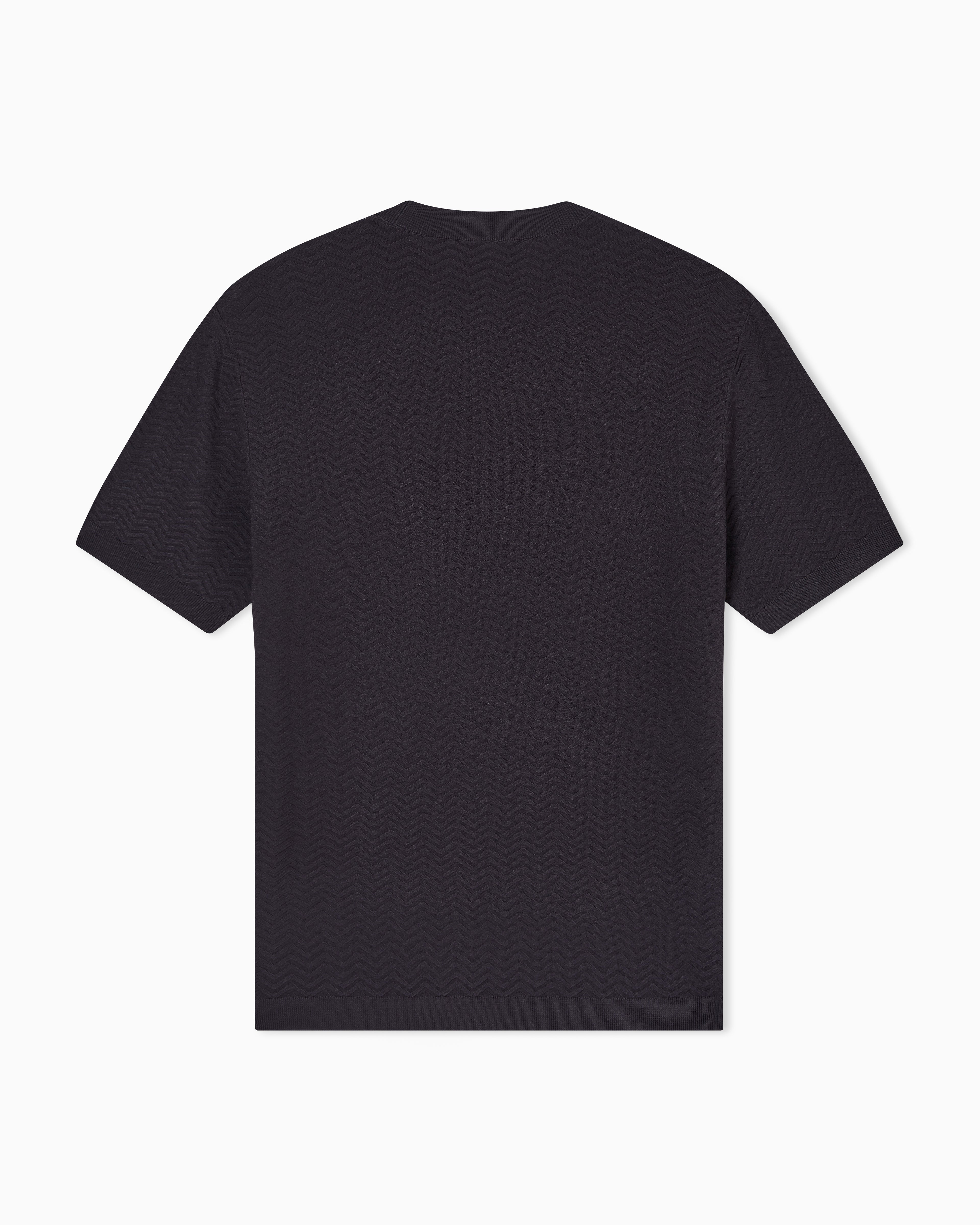 Emporio Armani Icon viscose-blend chevron-stitch jumper