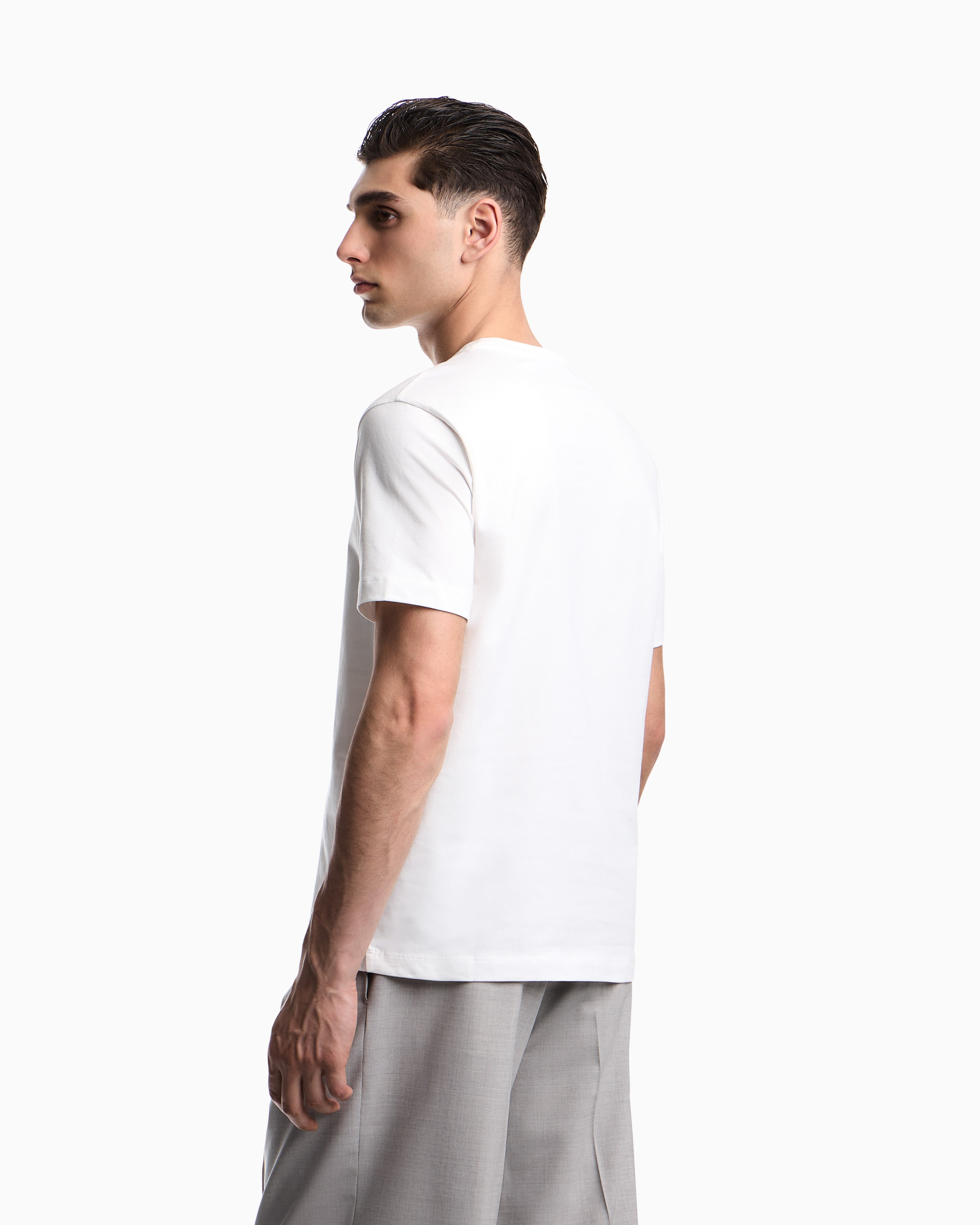 Emporio Armani Icon jersey T-shirt with photographic print and embroidery