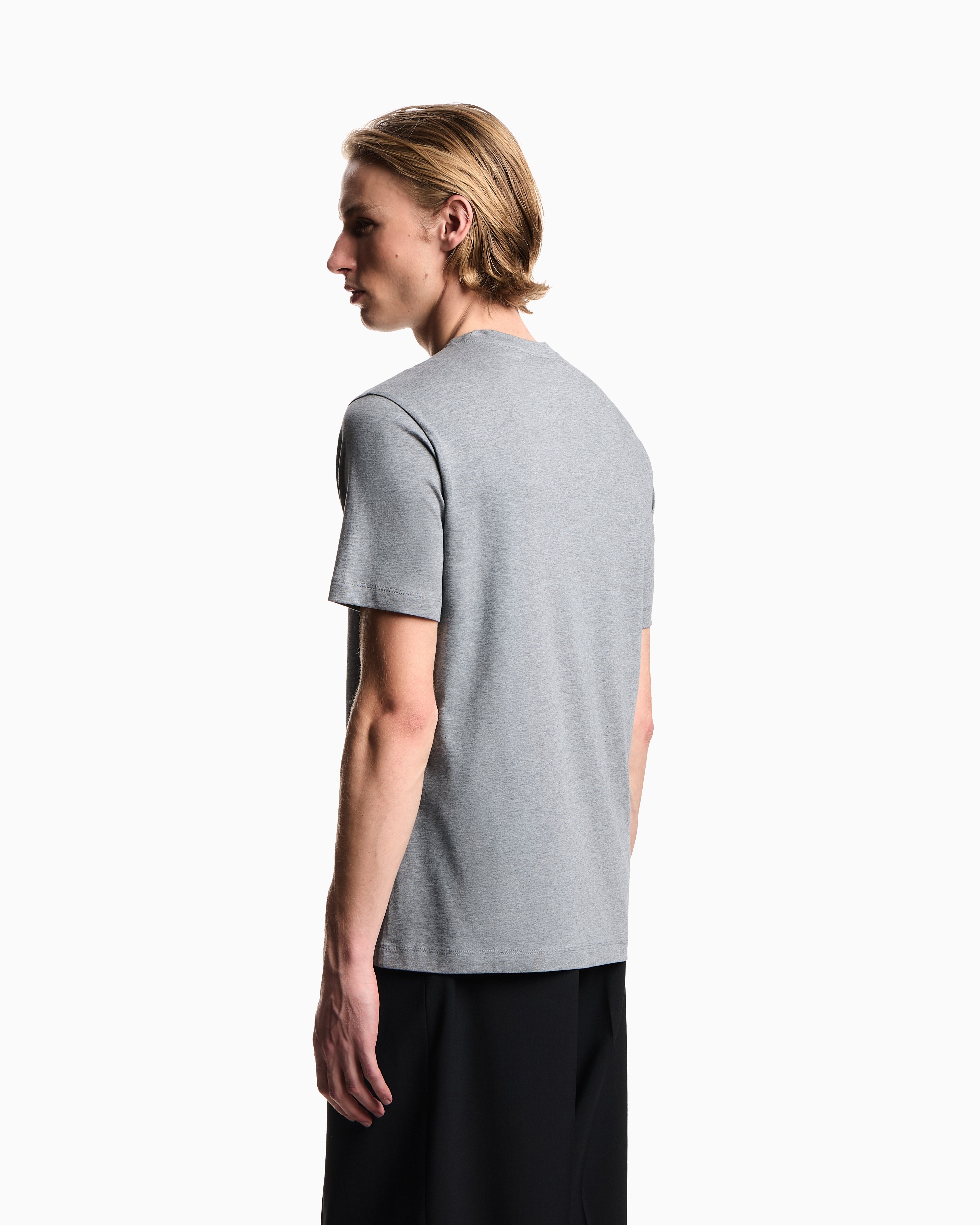 Emporio Armani Icon jersey T-shirt with photographic print and embroidery