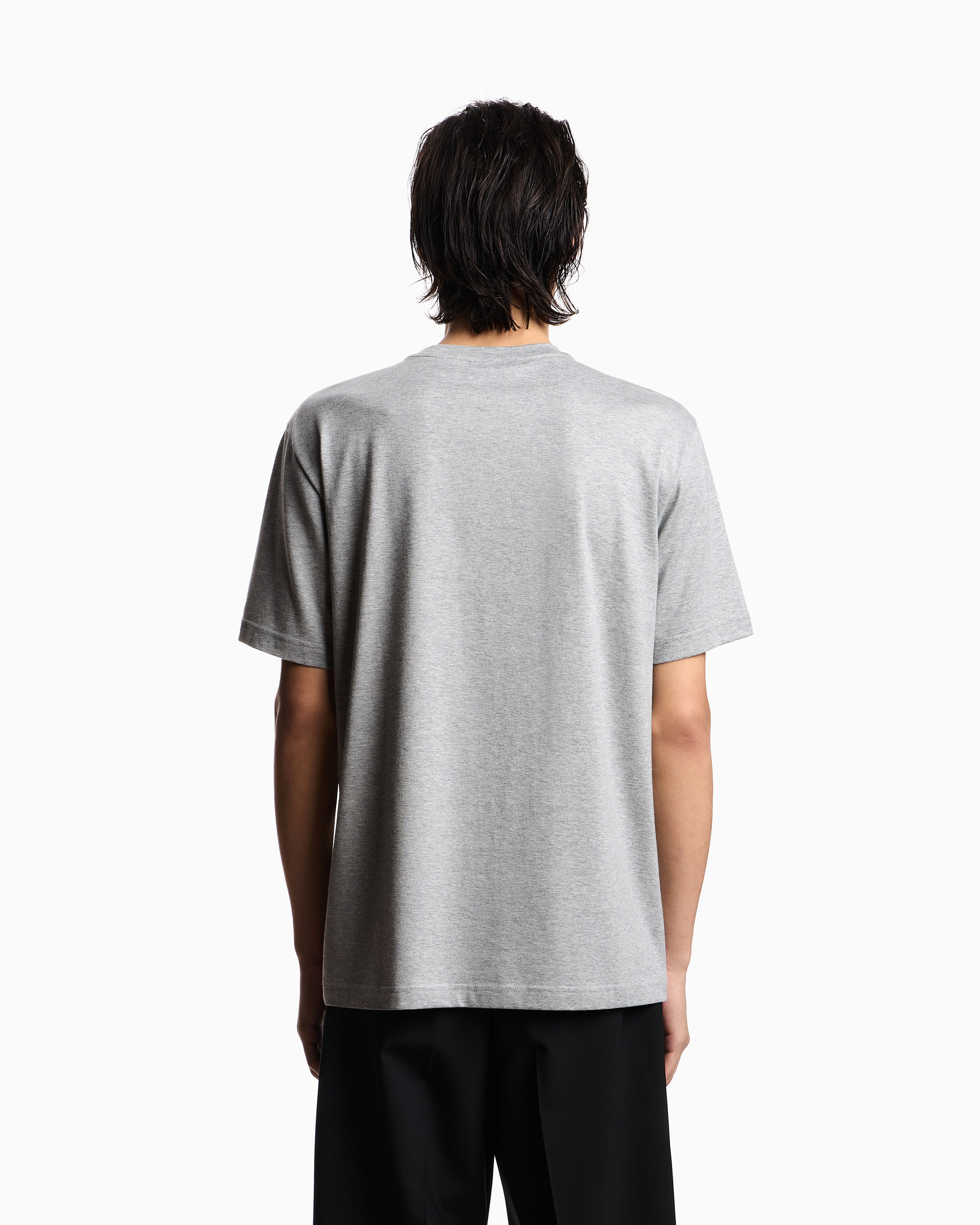 Emporio Armani Jersey T-shirt with op-art embroidery