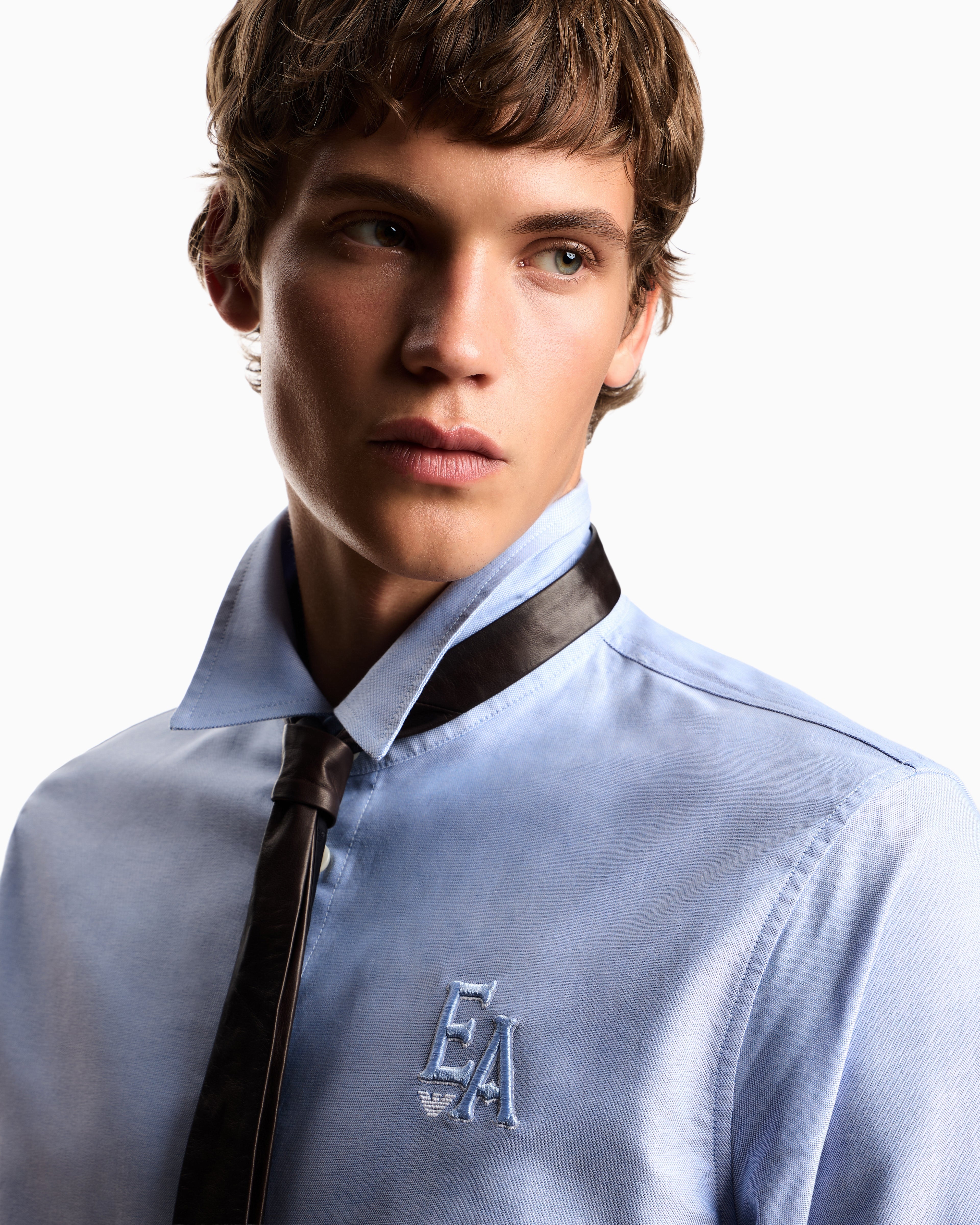 Emporio Armani Eagle Club cotton Oxford shirt with embroidery