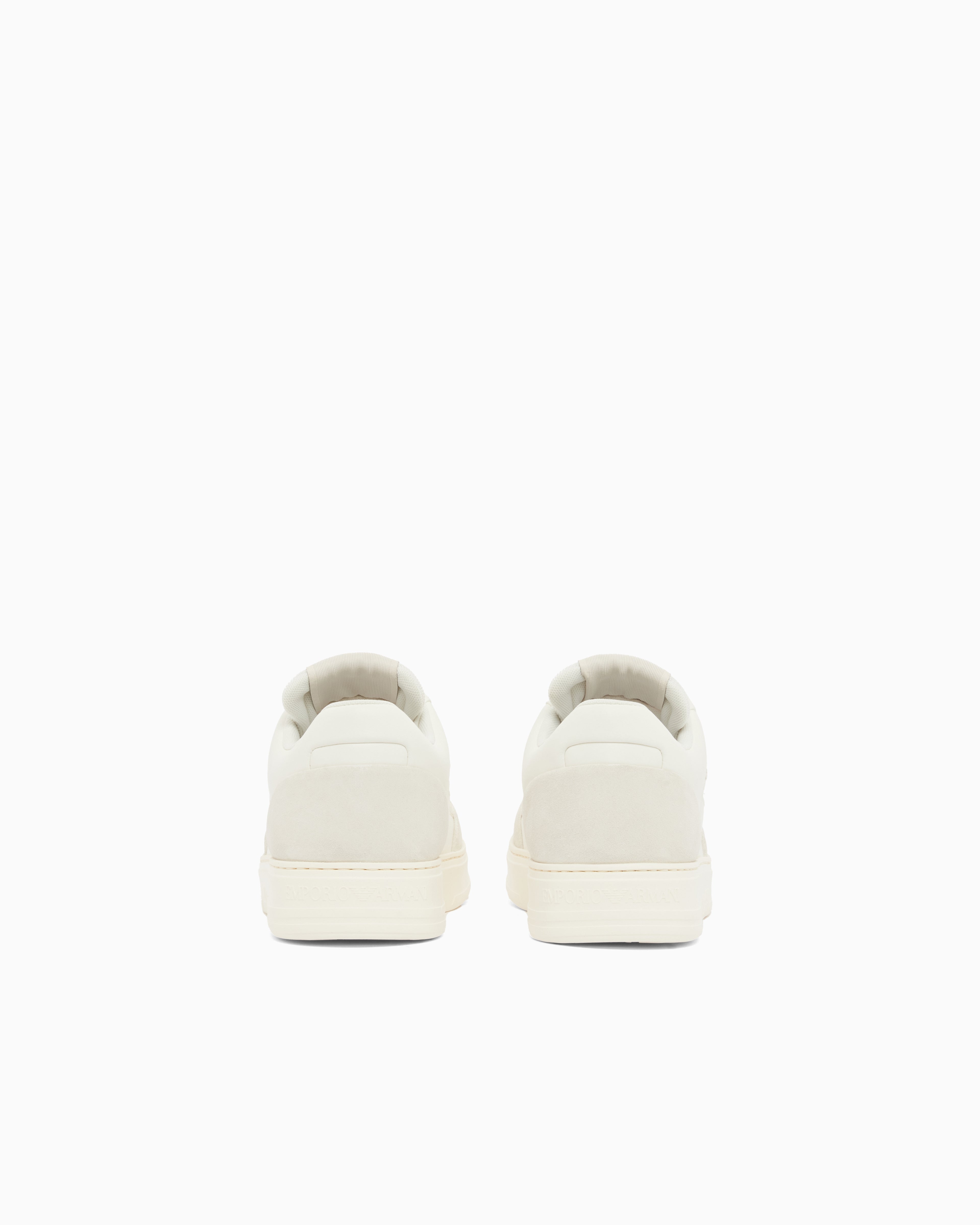Emporio Armani Cordura Sneakers With Suede Details White