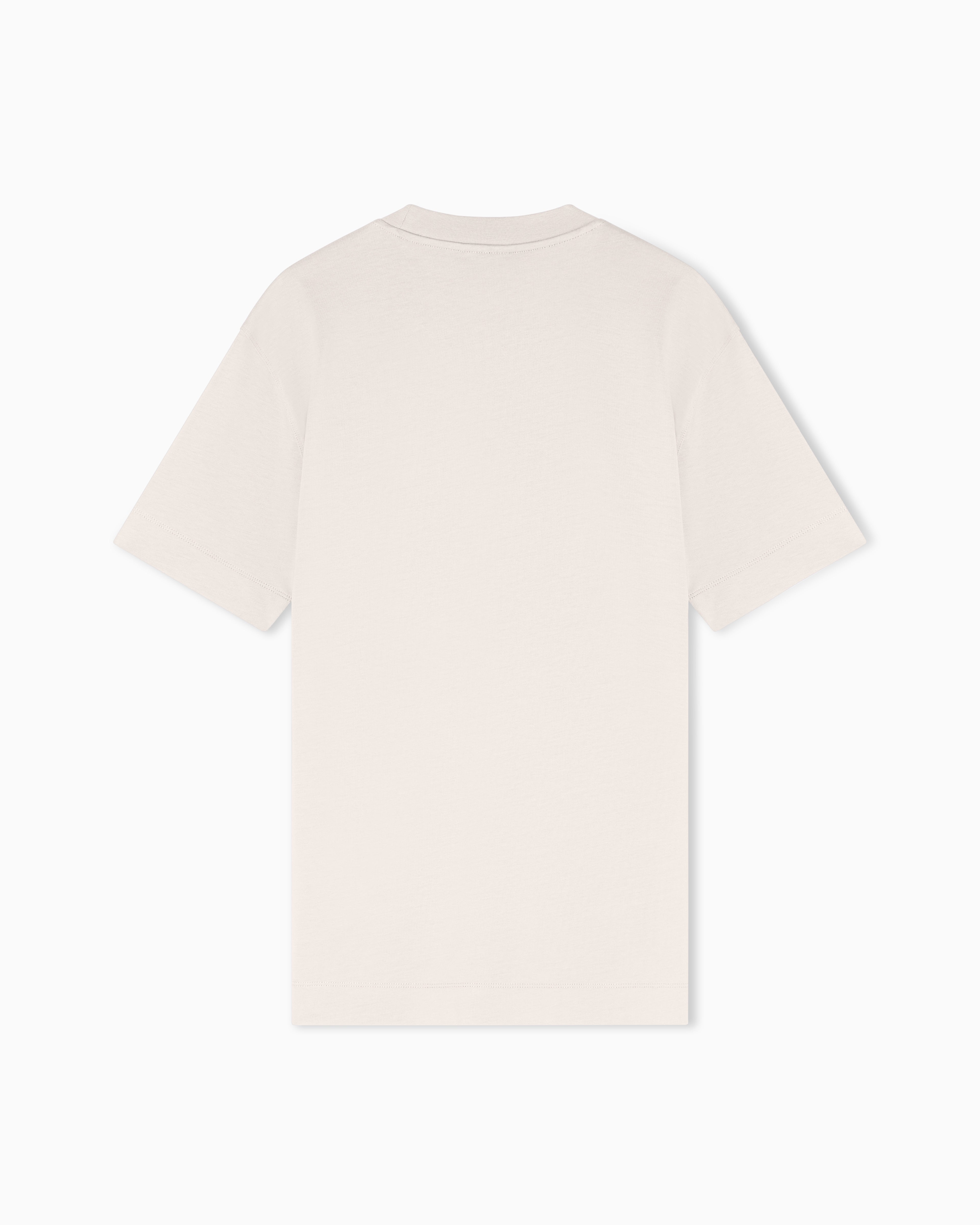 Emporio Armani Slim fit T-shirt in heavy jersey with domed eagle