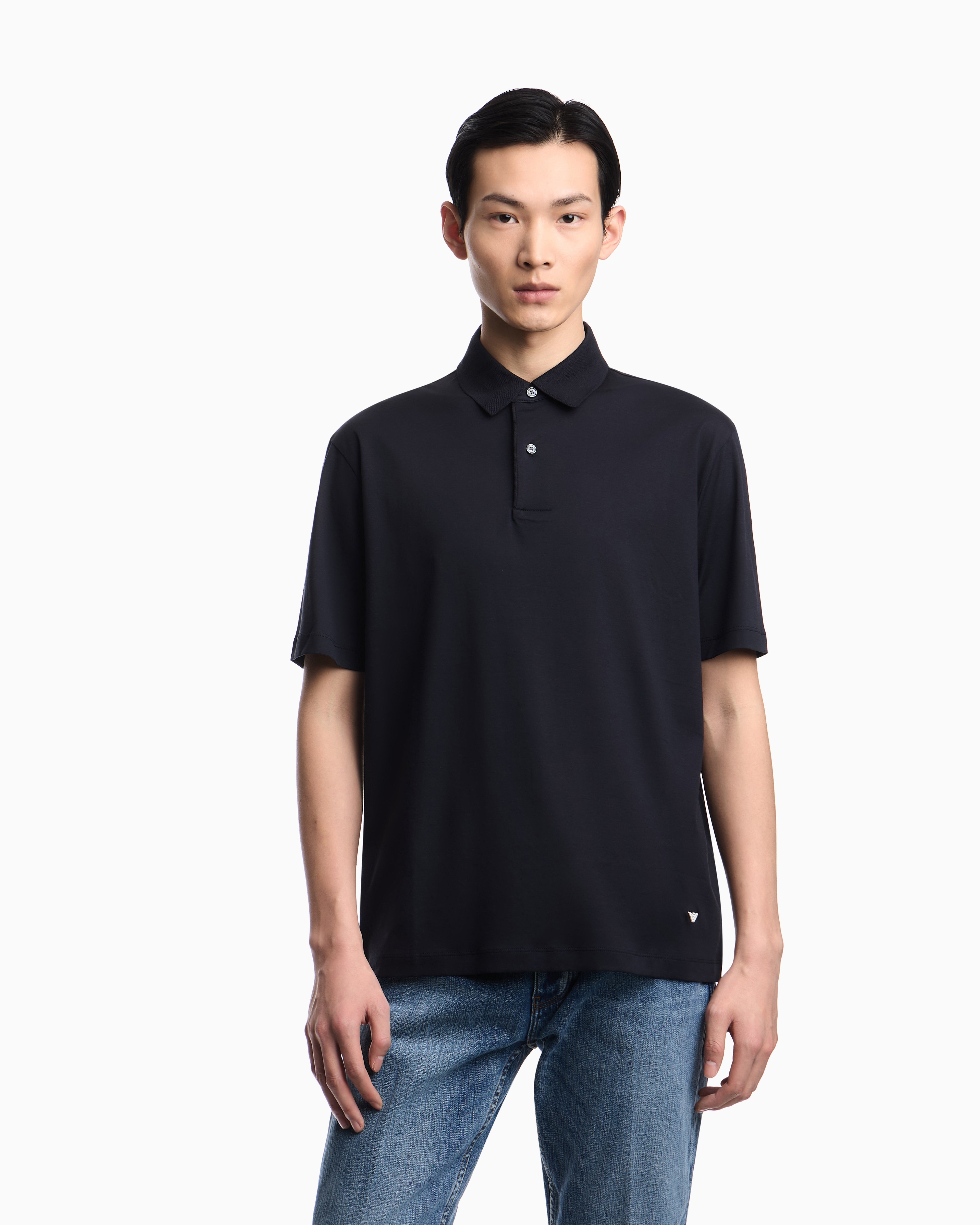 Emporio Armani Loose-fit, lightweight jersey polo shirt