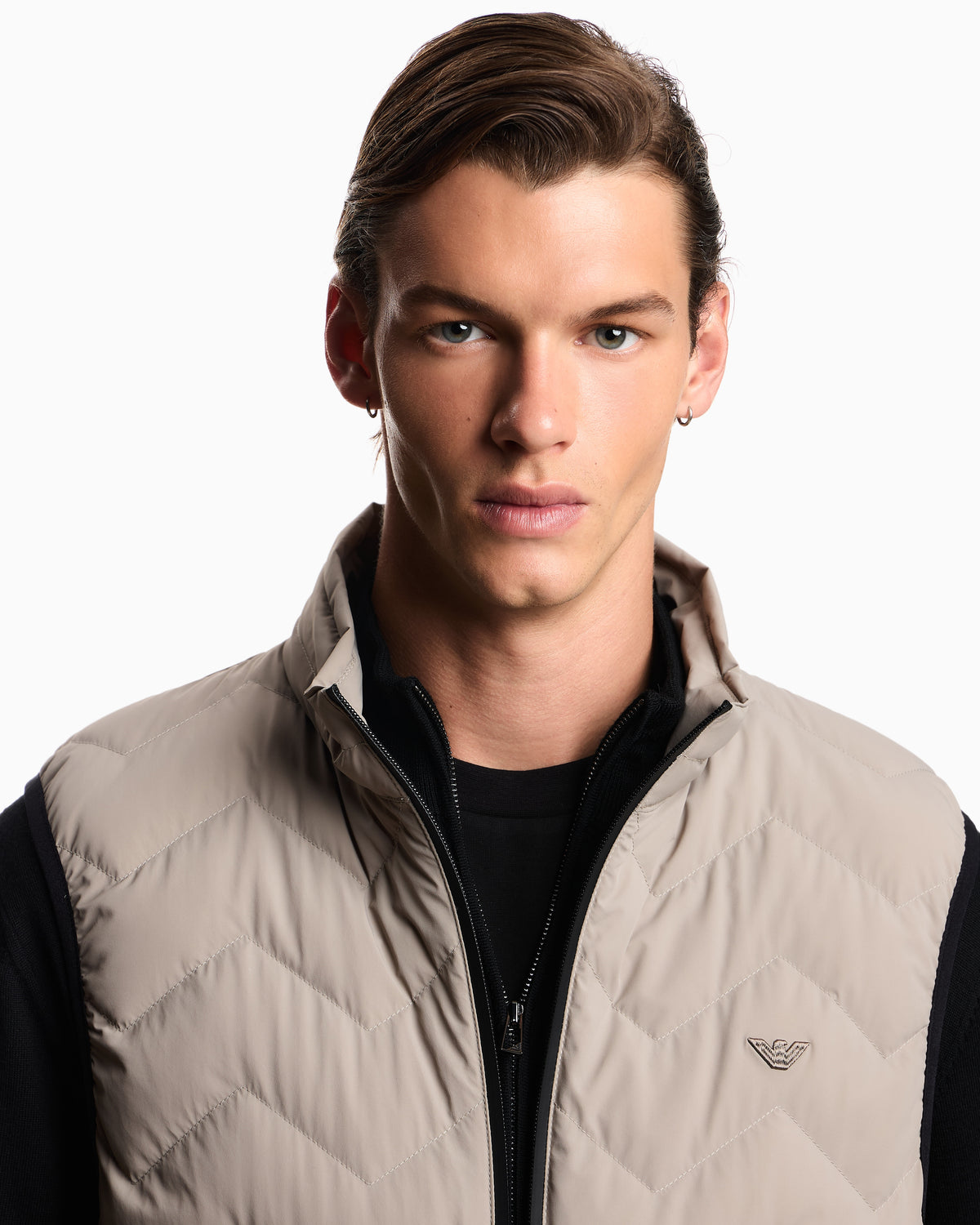 Emporio Armani Nylon down jacket sleeveless with a chevron quilt Essential