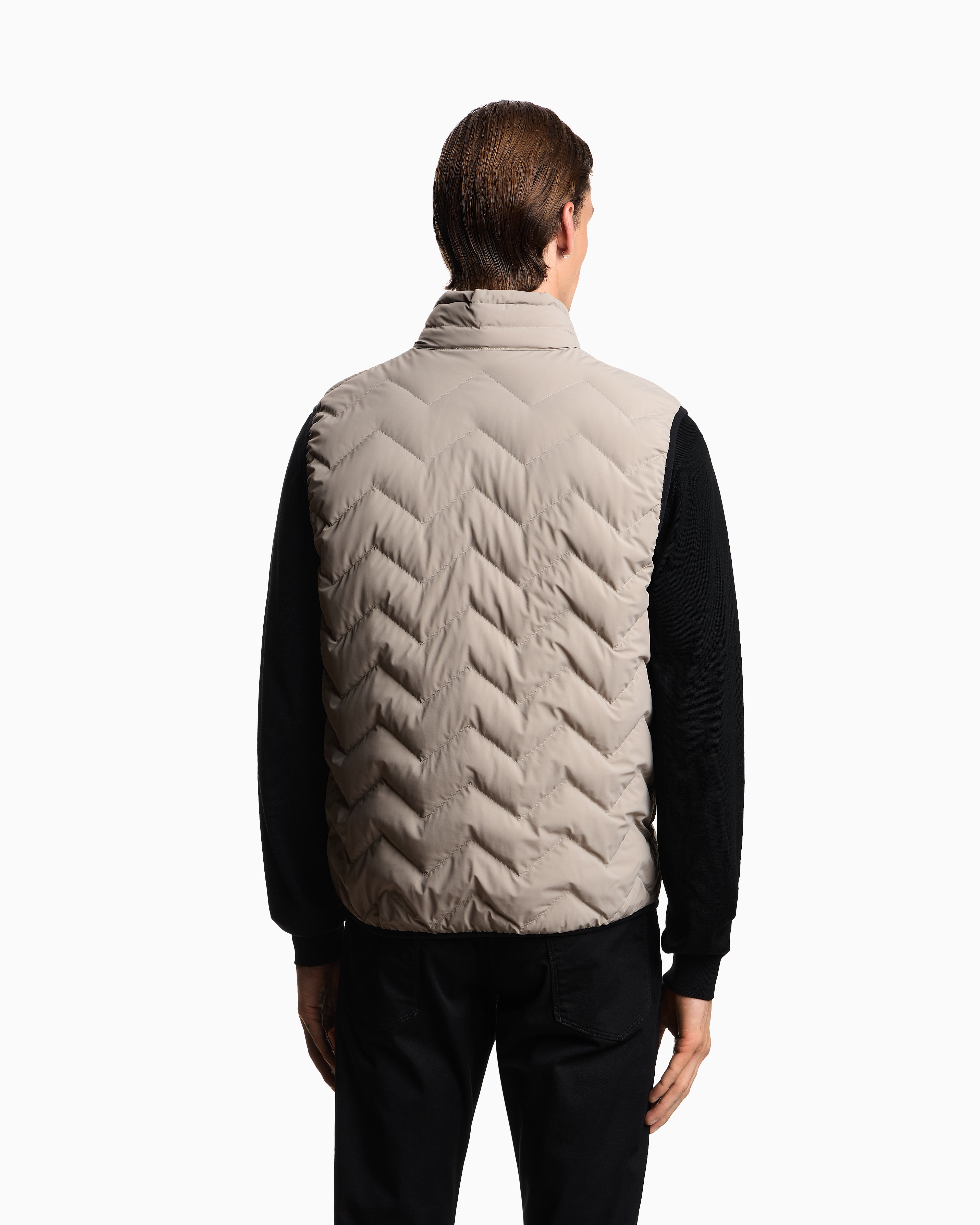 Emporio Armani Nylon down jacket sleeveless with a chevron quilt Essential