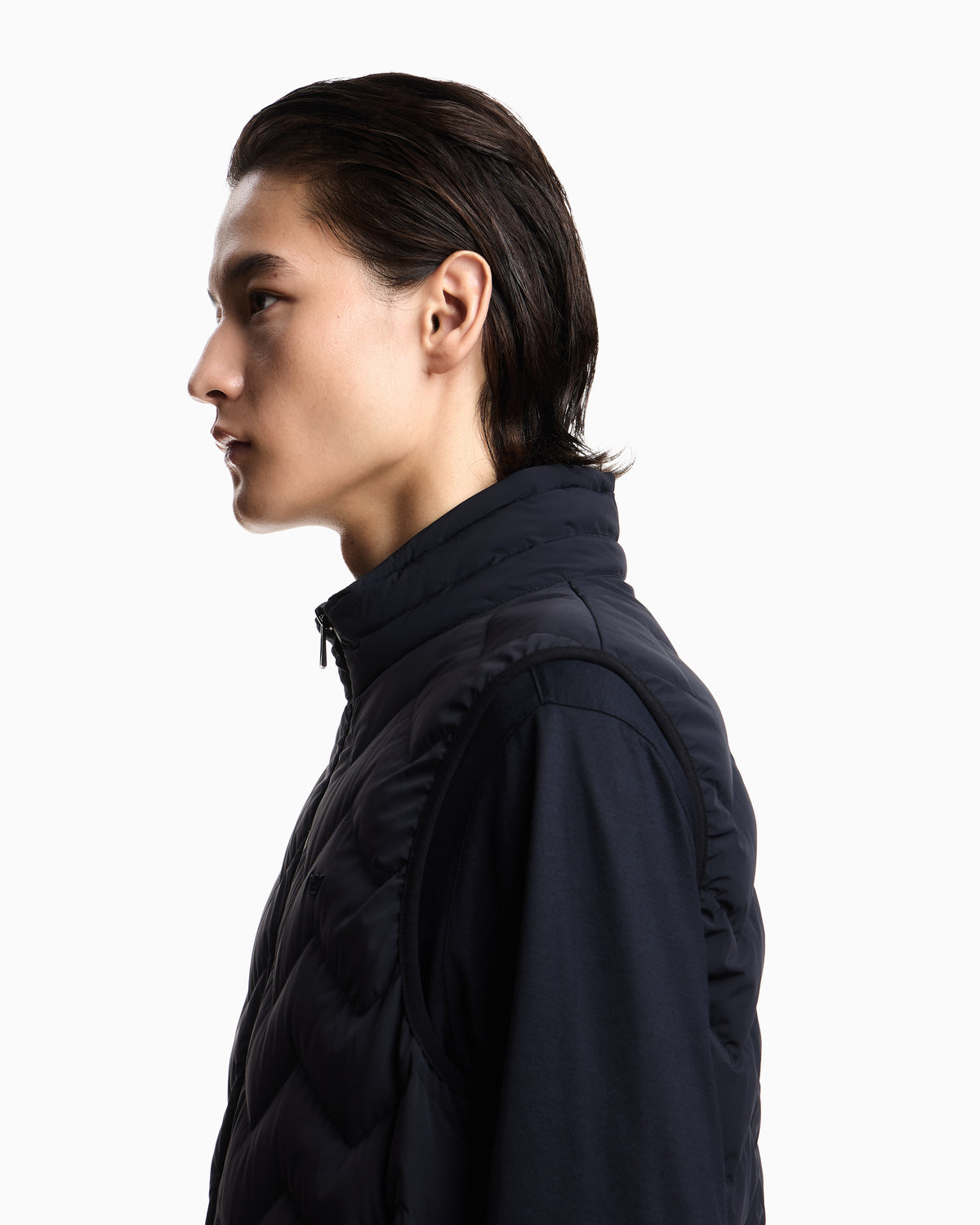 Emporio Armani Nylon down jacket sleeveless with a chevron quilt Essential