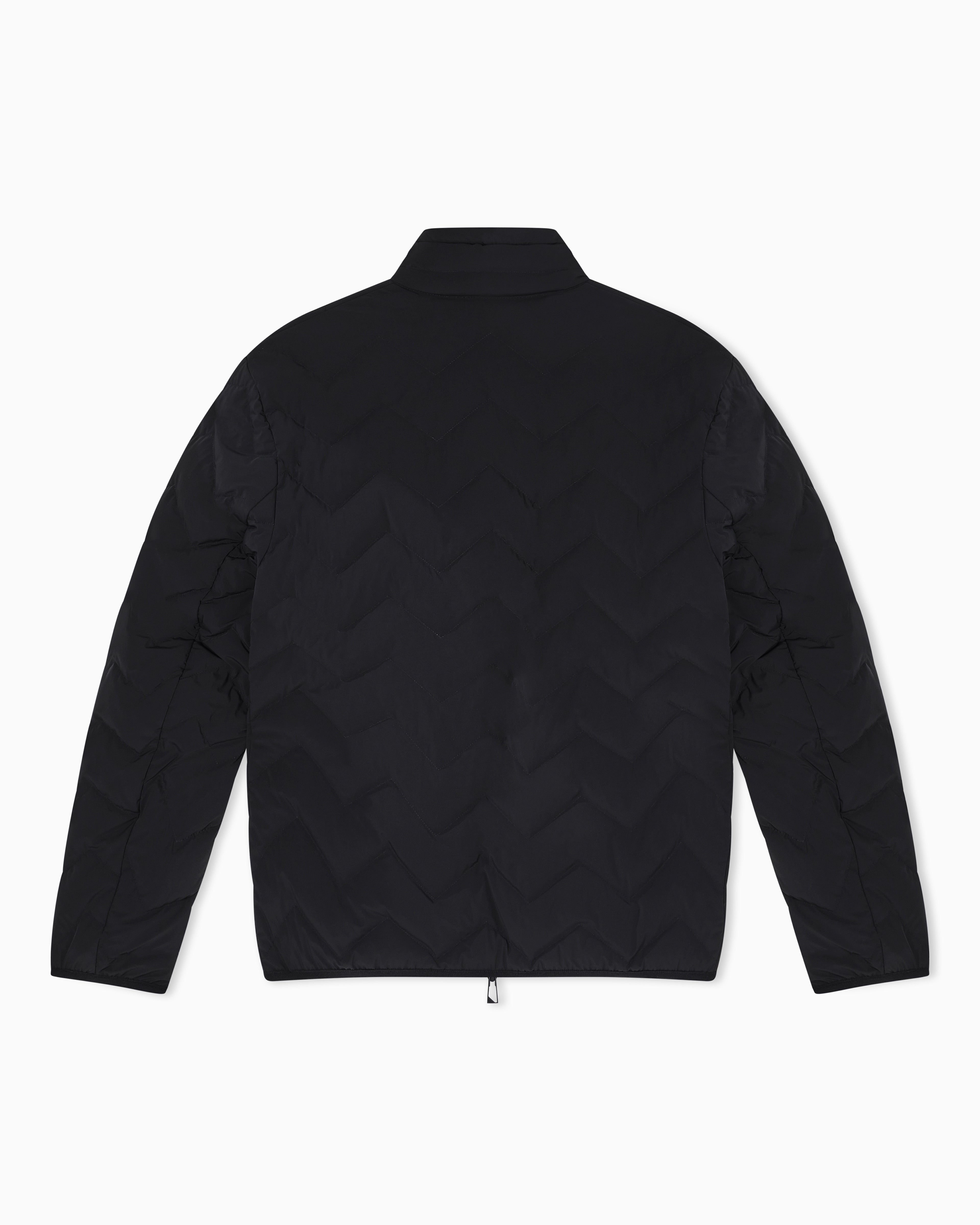 Emporio Armani Nylon down jacket with zip and chevron quilting Essential