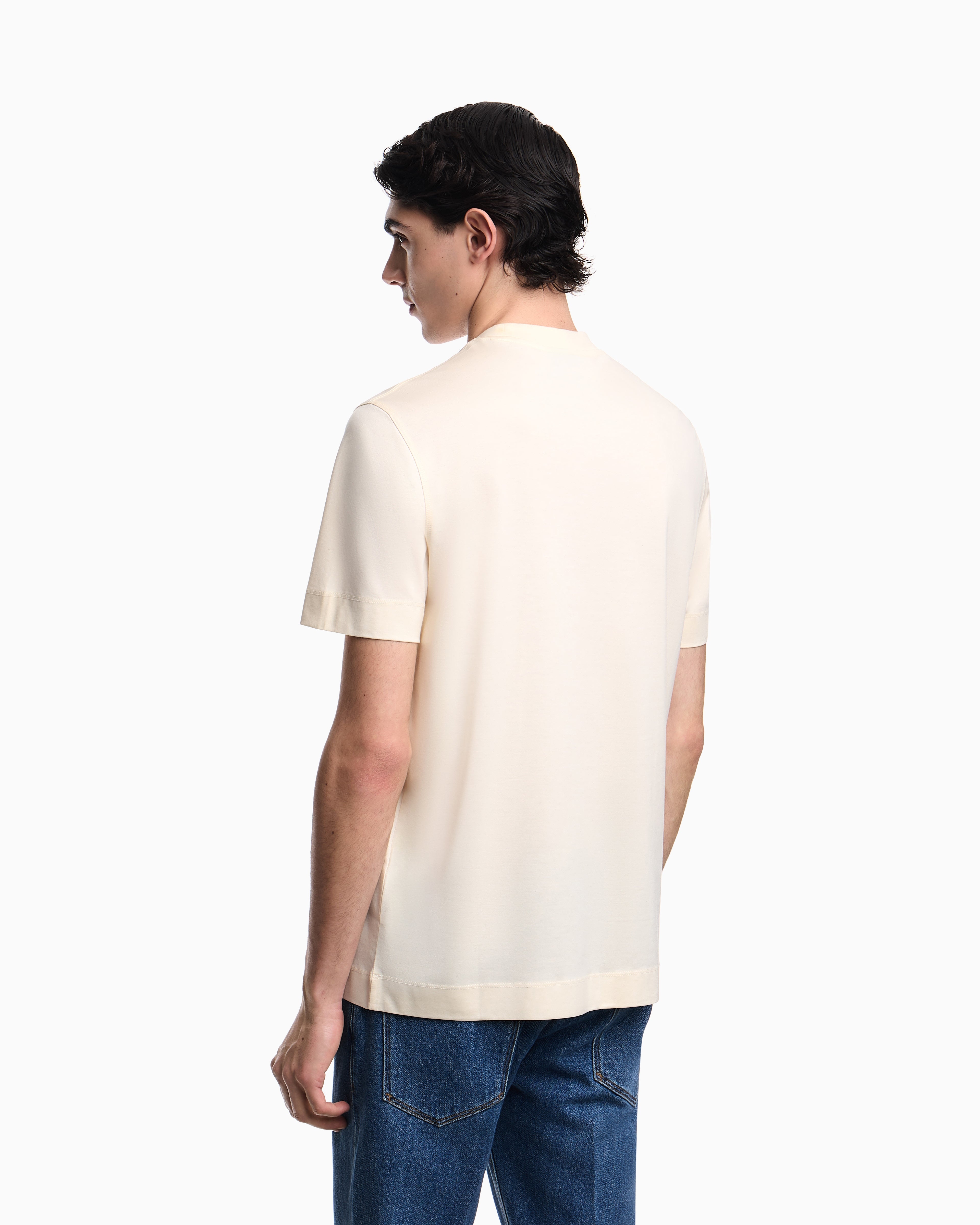Emporio Armani Lyocell-blend jersey T-shirt with French bulldog patch