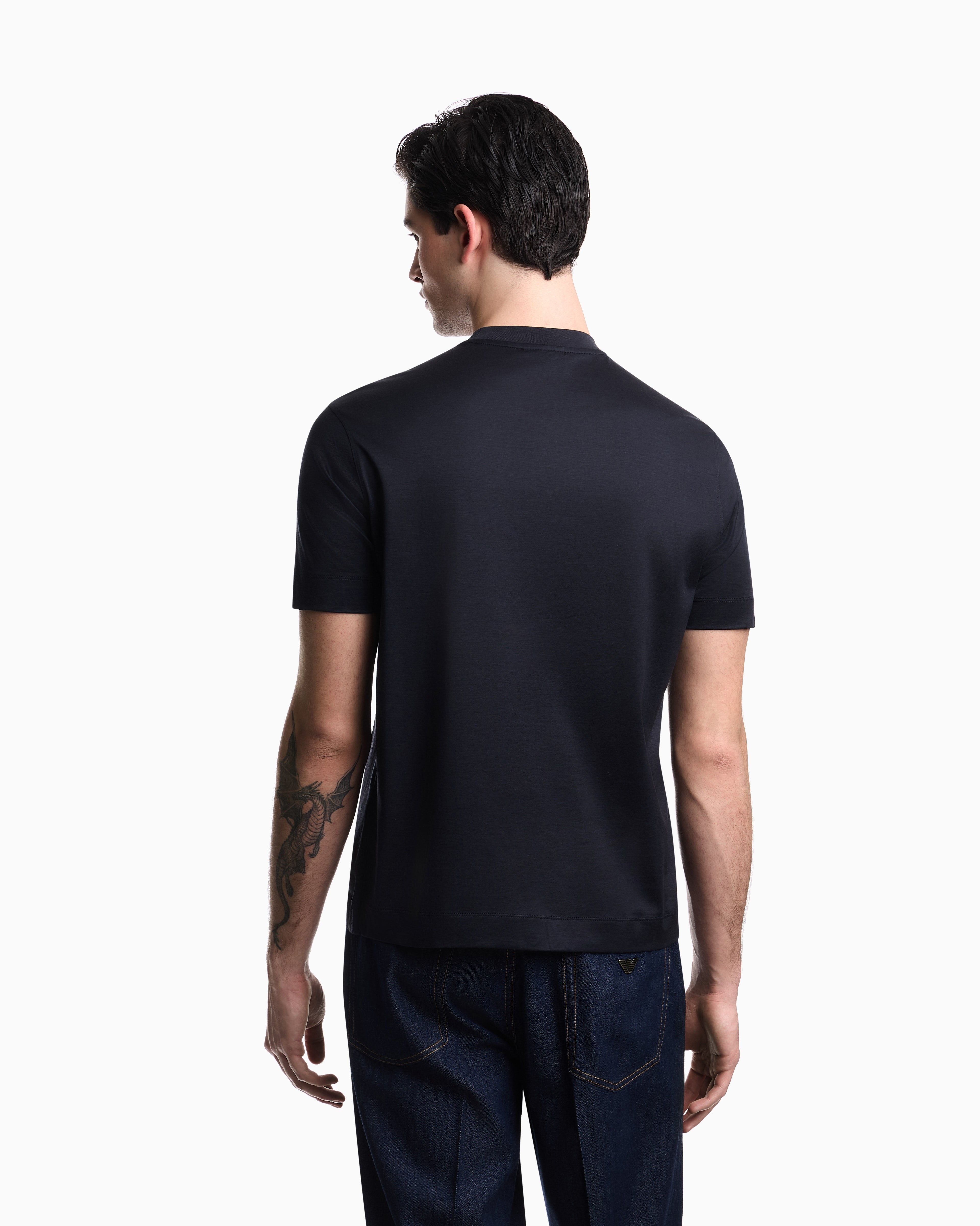 Emporio Armani Lyocell-blend jersey T-shirt with French bulldog patch