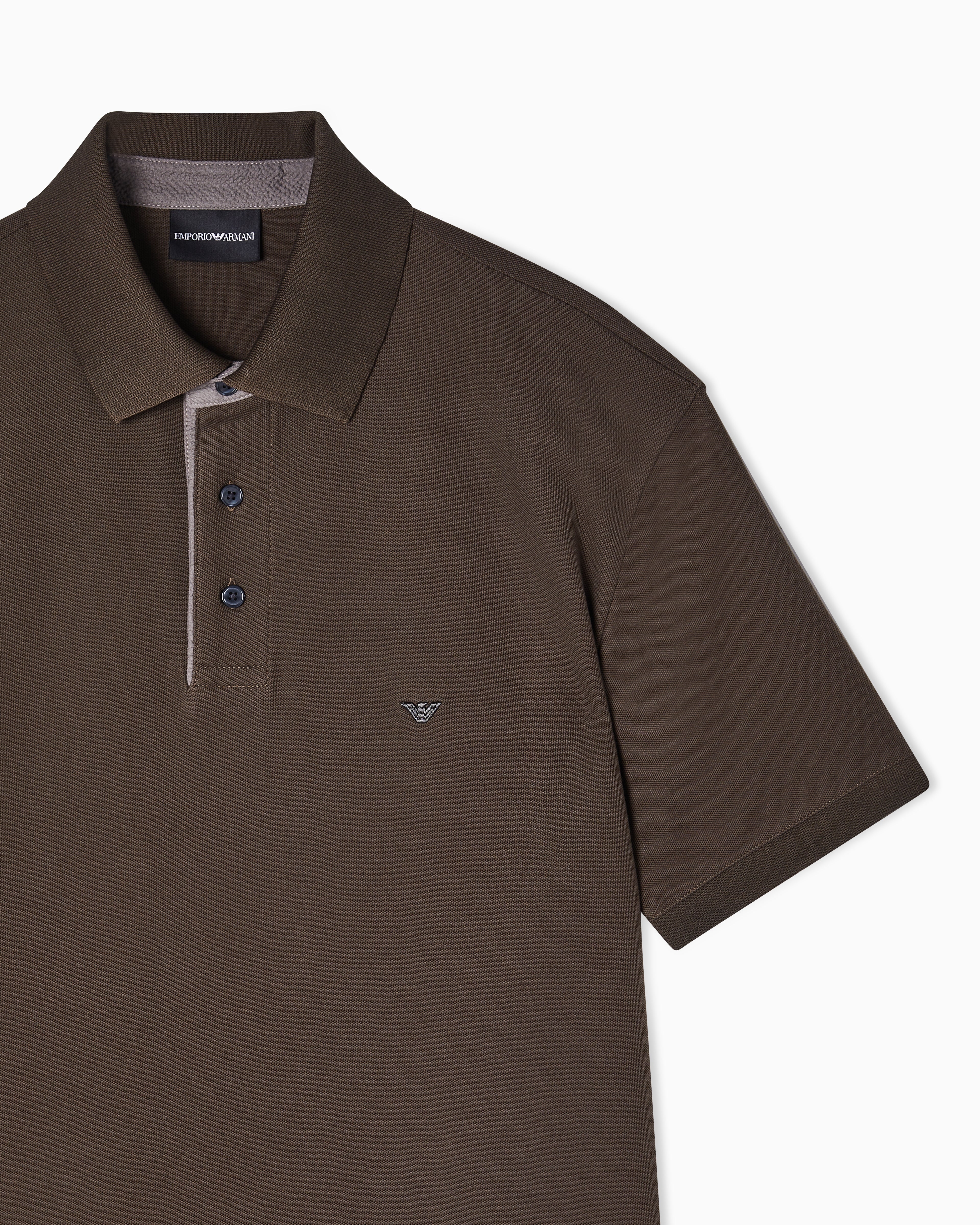 Emporio Armani Regular fit piqué polo shirt