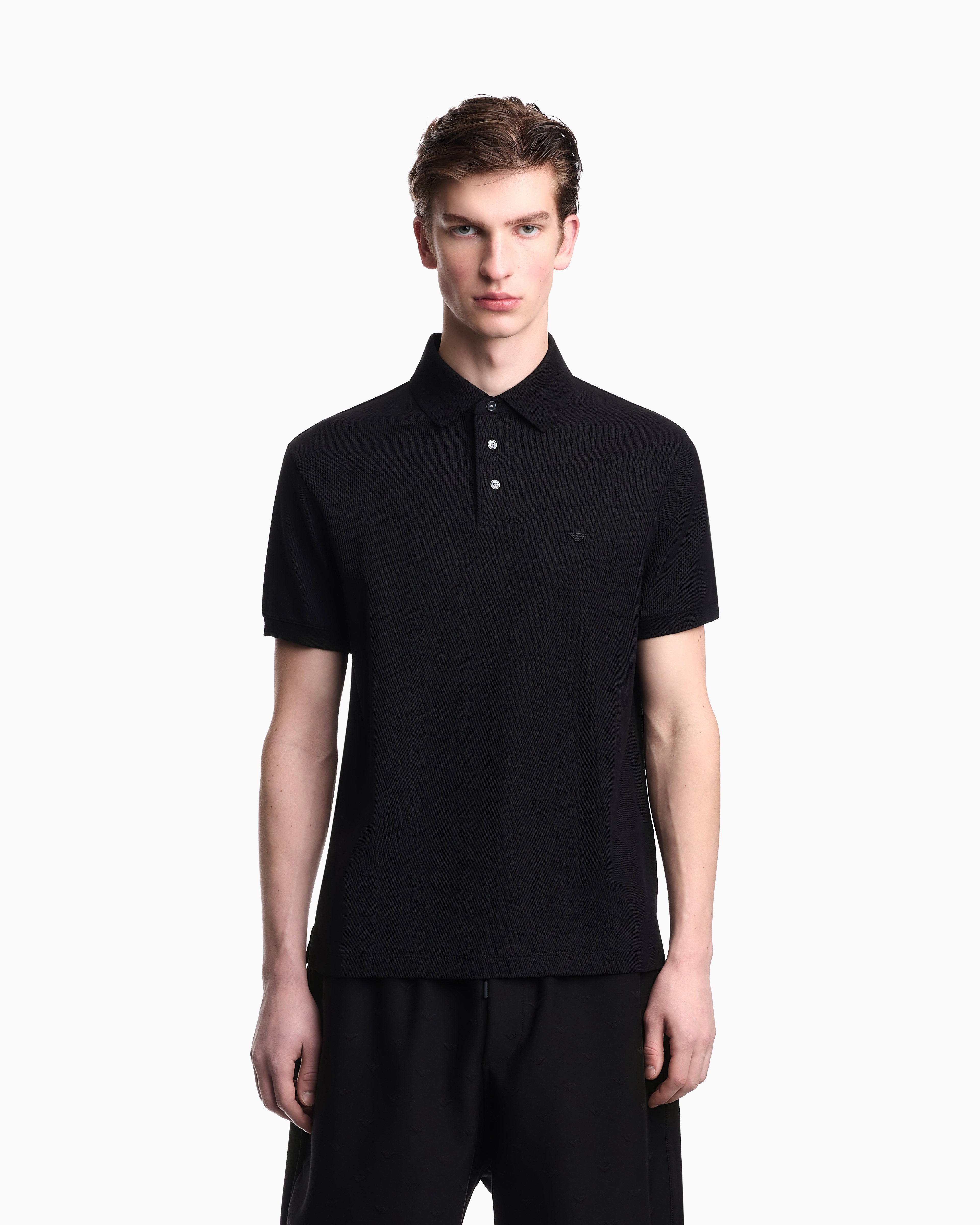 Emporio Armani Regular fit piqué polo shirt