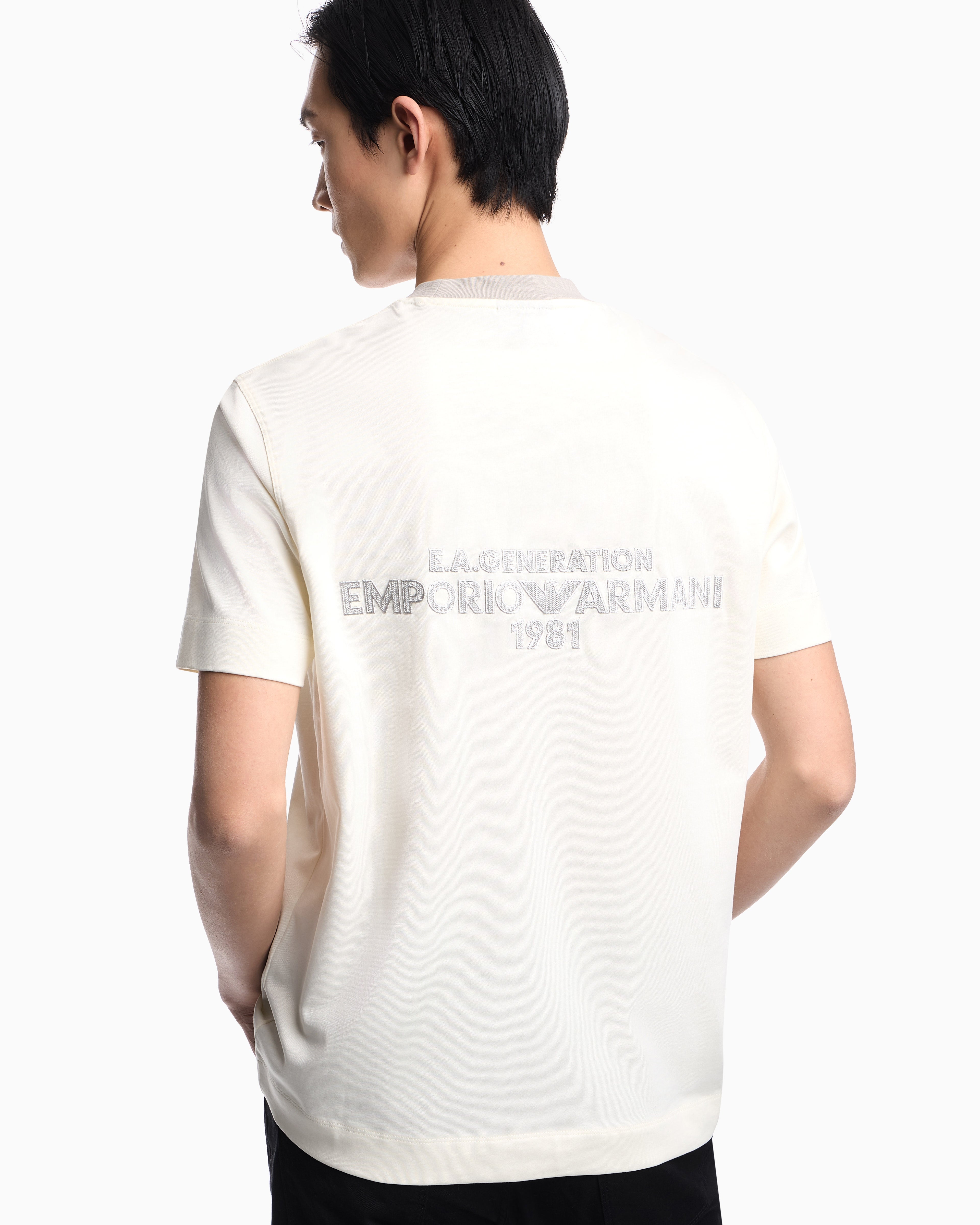 Emporio Armani Heavy jersey T-shirt with EA Generation embroidery